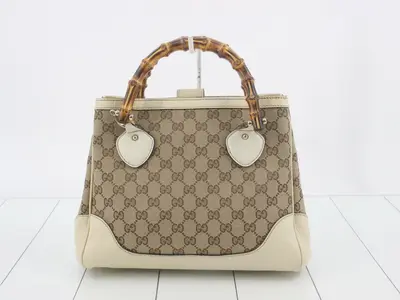 GG Canvas Bamboo Handbag, 2-Way, with Strap