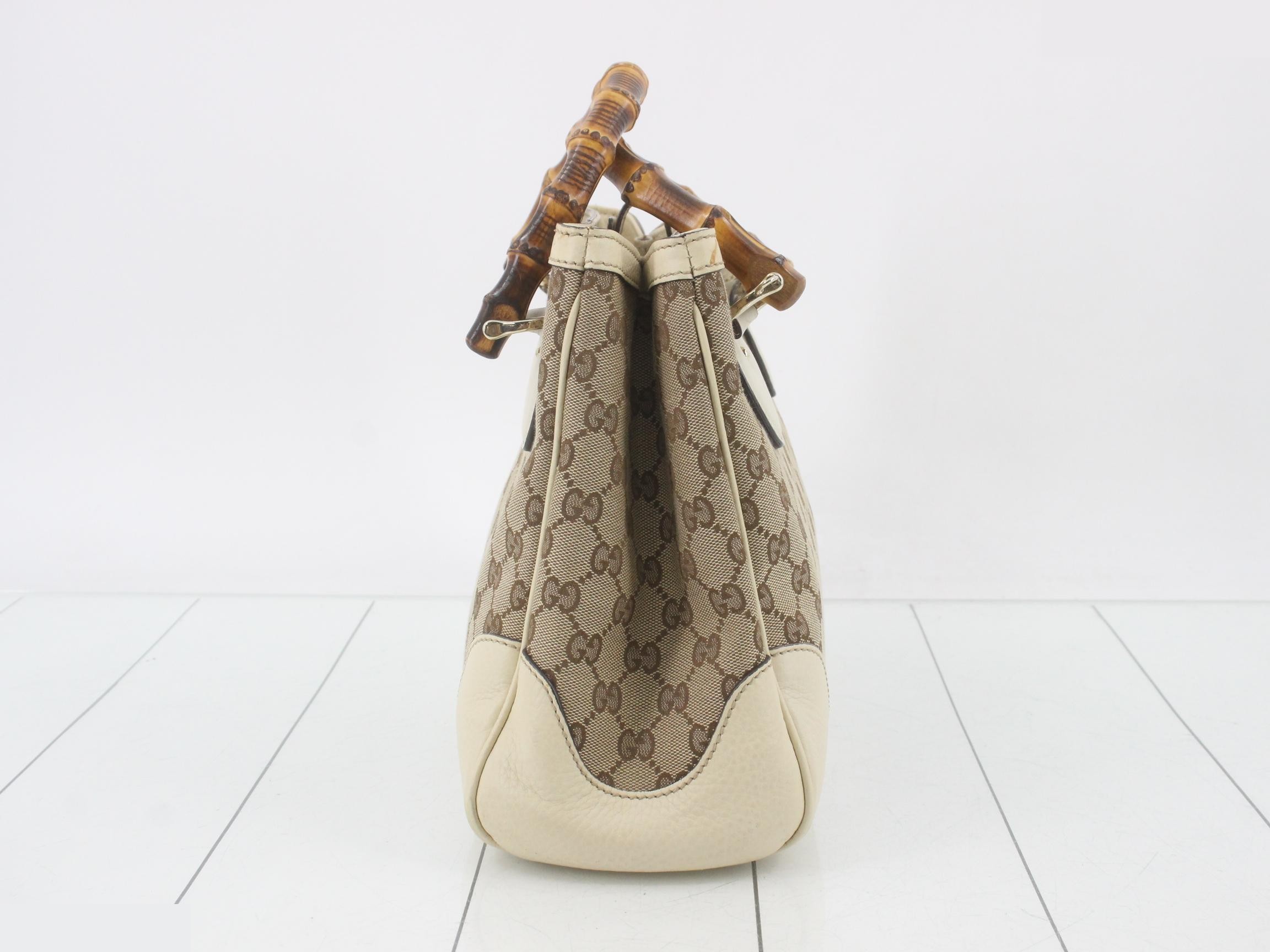 GG Canvas Bamboo Handbag, 2-Way, with Strap — view 3