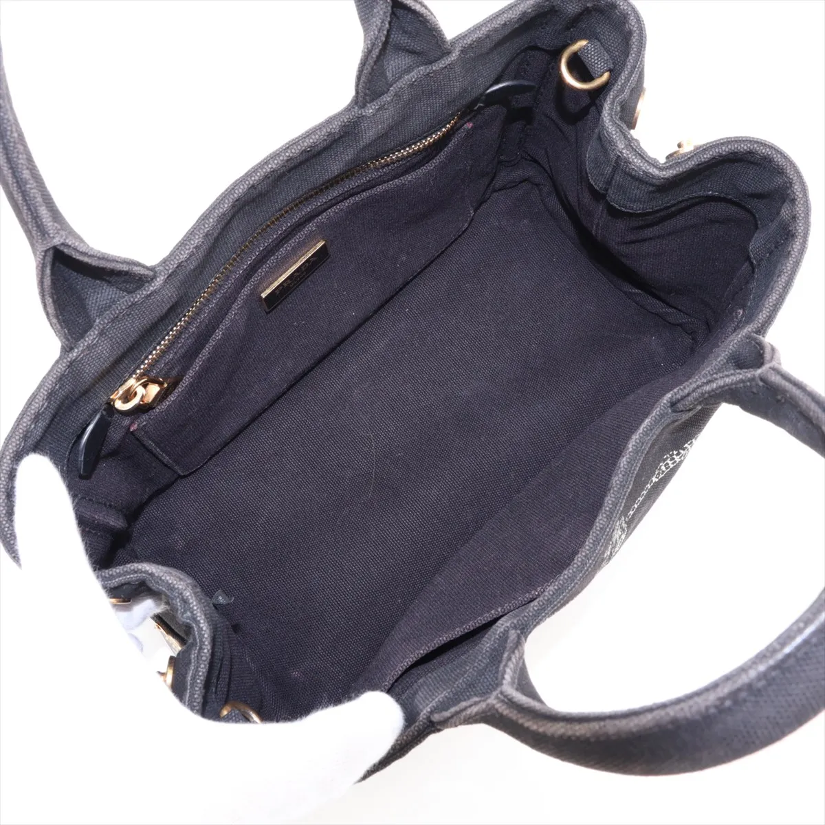 Canapa Canvas 2-Way Handbag, Black — view 8