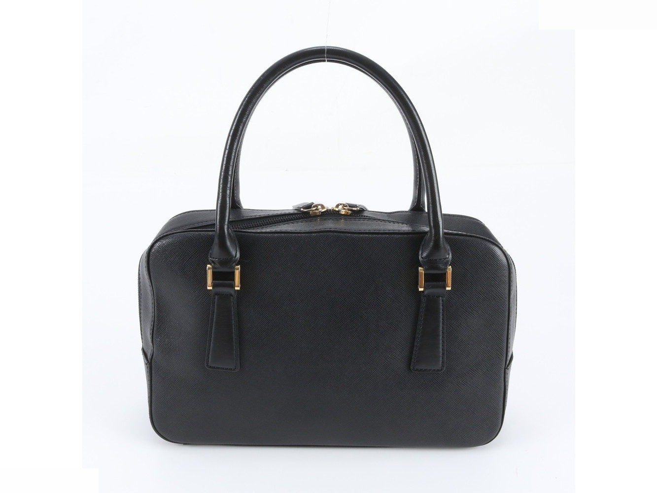 Nova Check Leather Handbag Tote Bag, Black — view 3