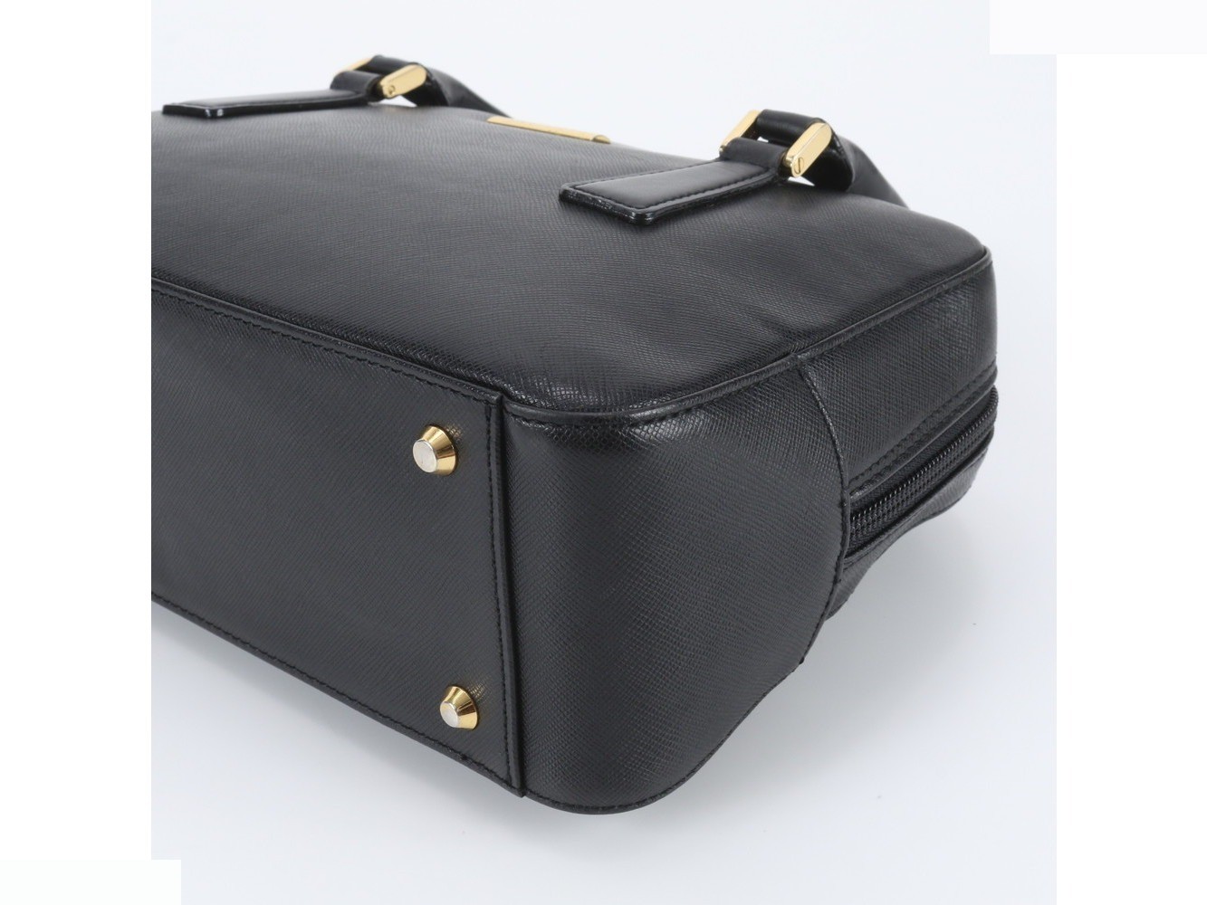Nova Check Leather Handbag Tote Bag, Black — view 4