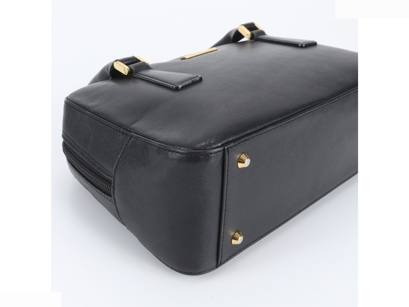 Nova Check Leather Handbag Tote Bag, Black — view 6