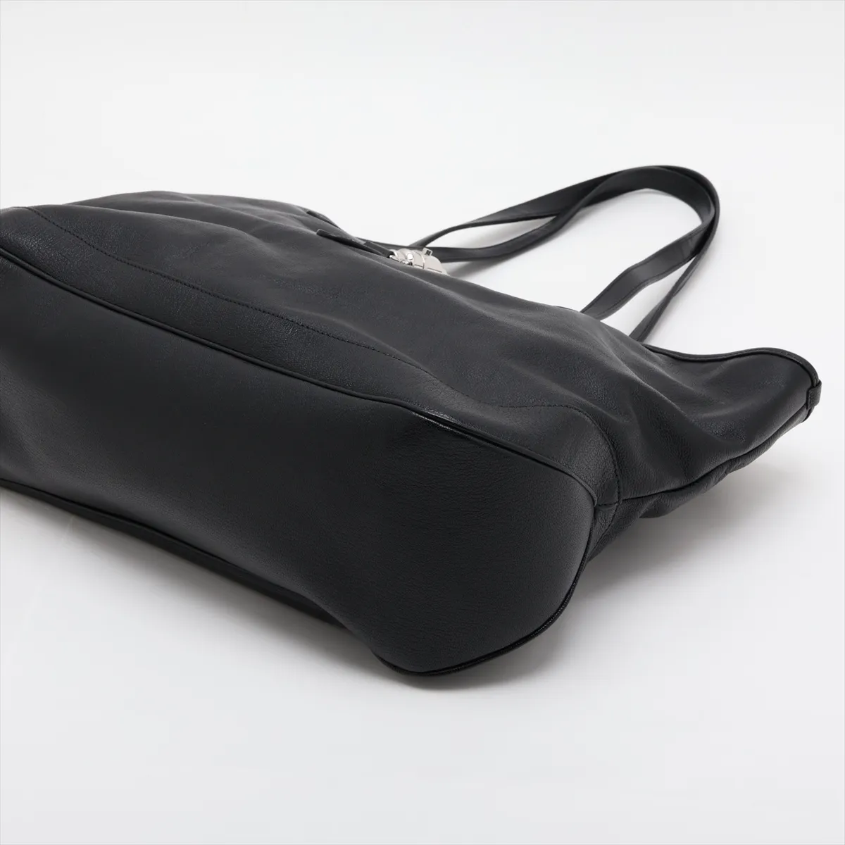 New Jackie 867015 Leather Tote Bag, Black — view 3