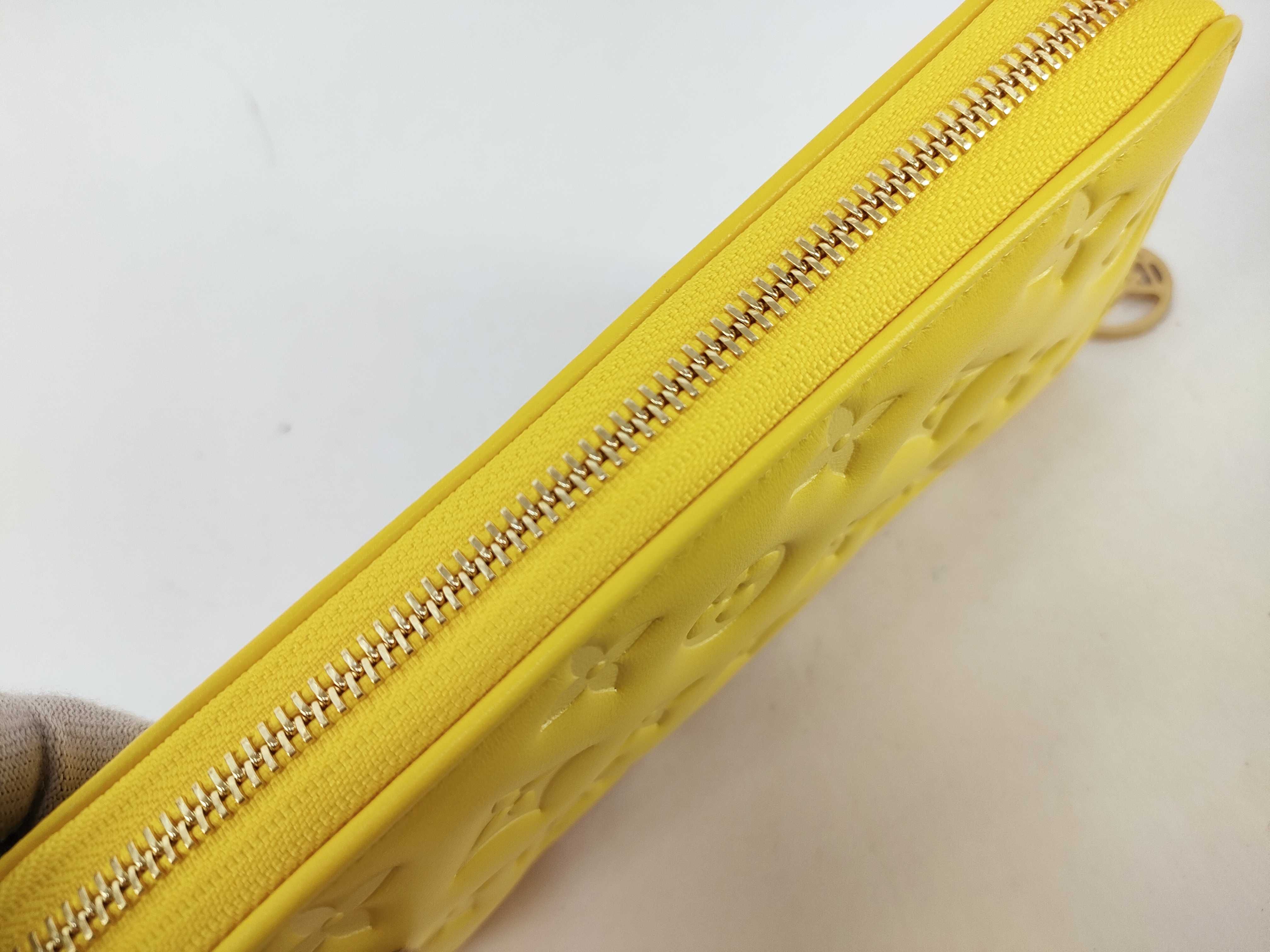 Monogram Empreinte Unused Zippy Wallet Ginkgo Yellow Round Zipper Long Wallet — view 9