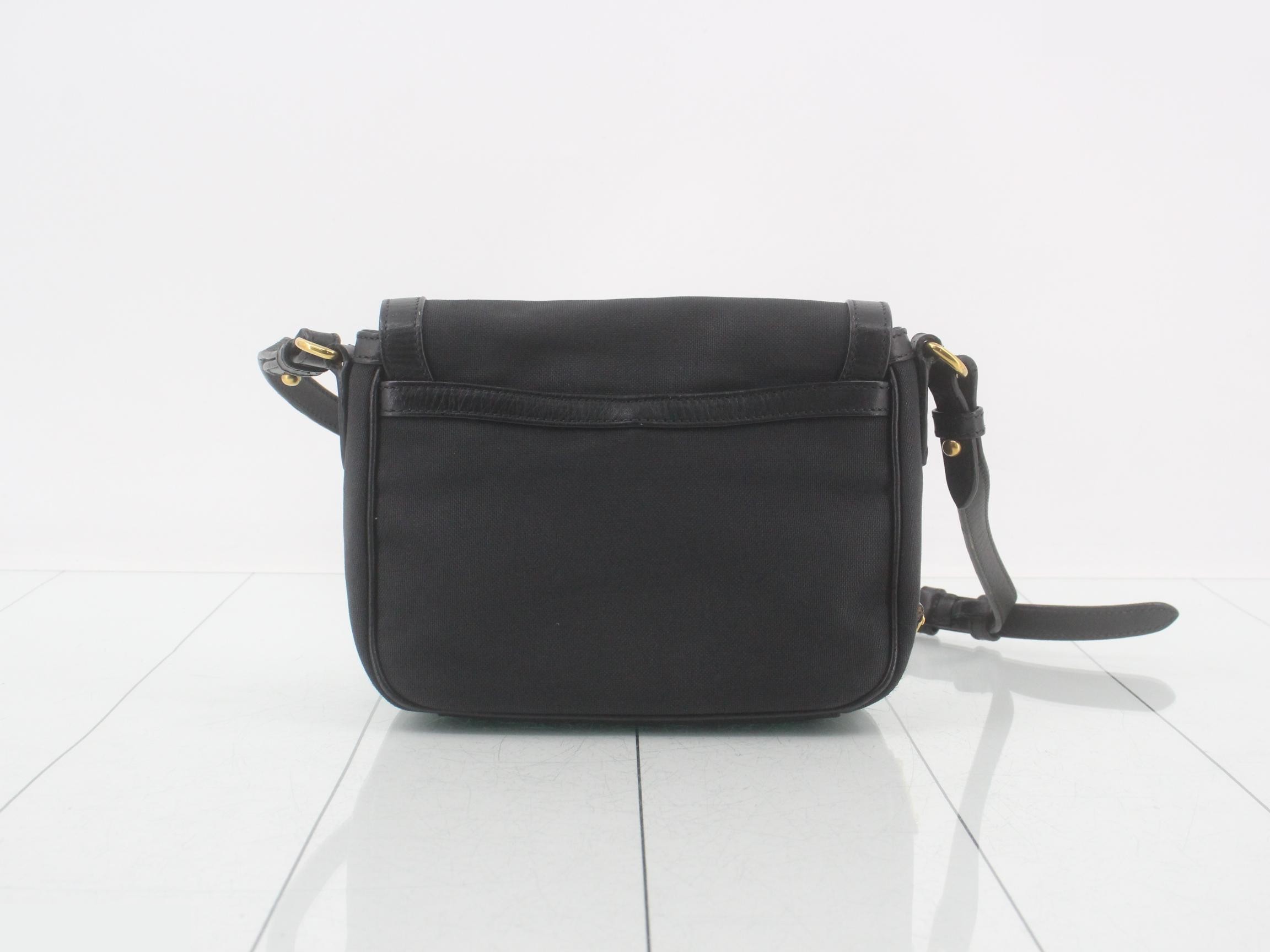 Logo Jacquard Canvas Ribbon Shoulder Bag, Black — view 2