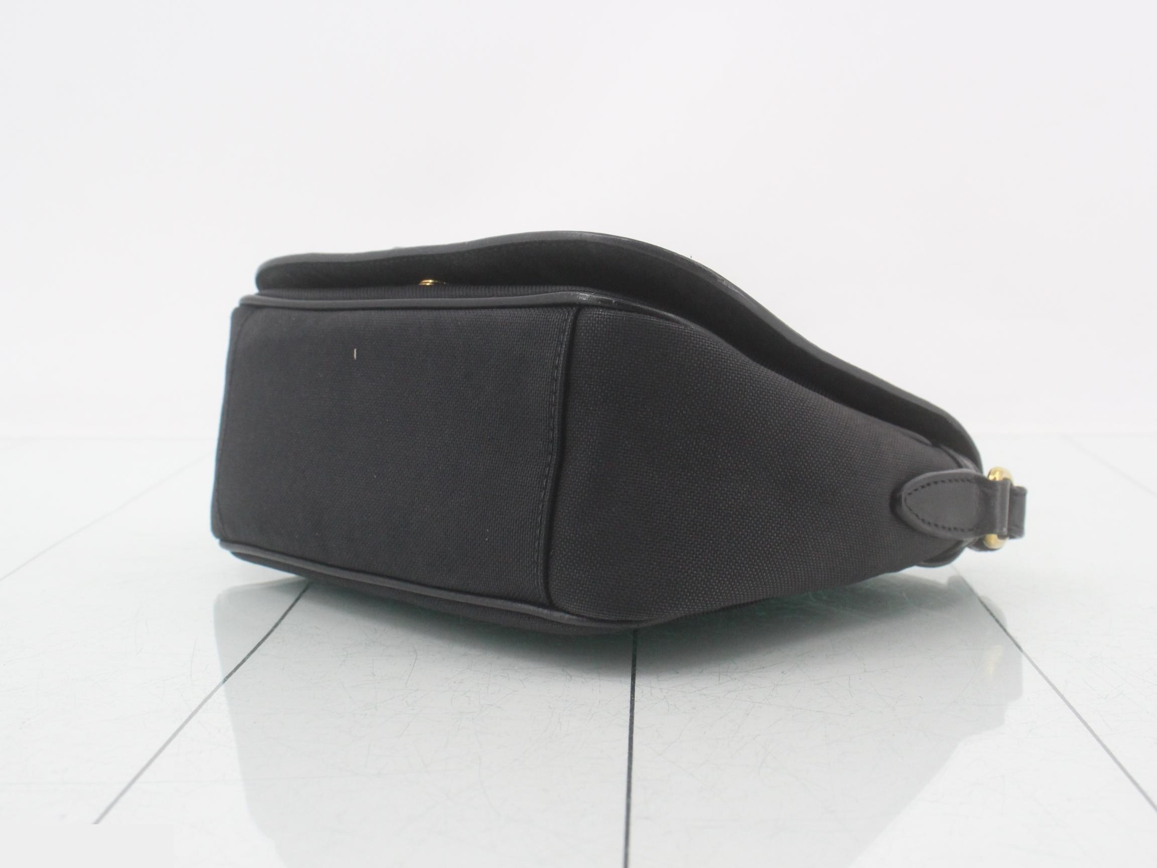 Logo Jacquard Canvas Ribbon Shoulder Bag, Black — view 6