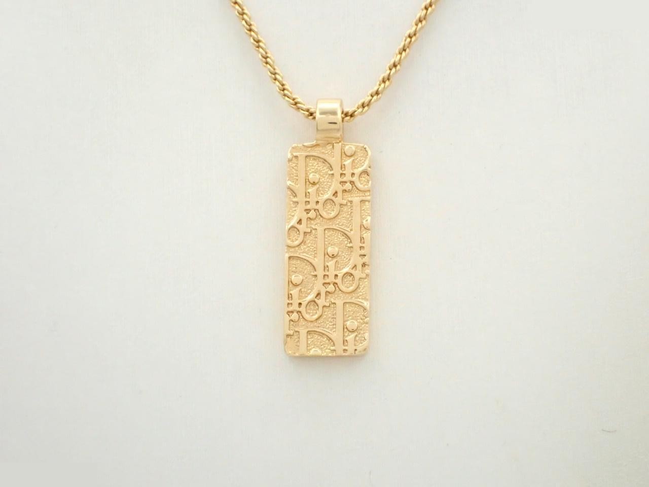 Trotter Rhinestone Logo Plate Necklace Pendant