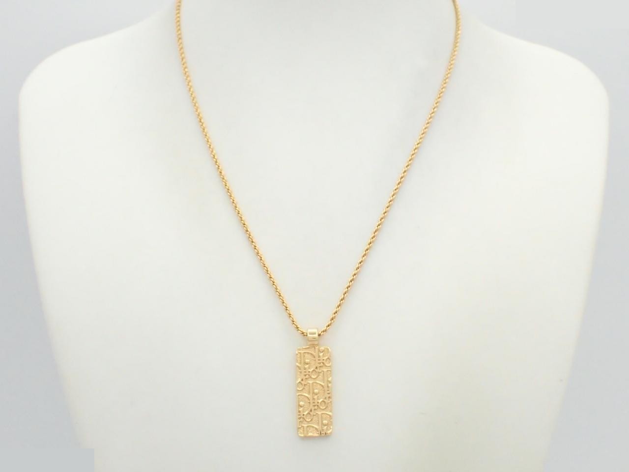 Trotter Rhinestone Logo Plate Necklace Pendant — view 3