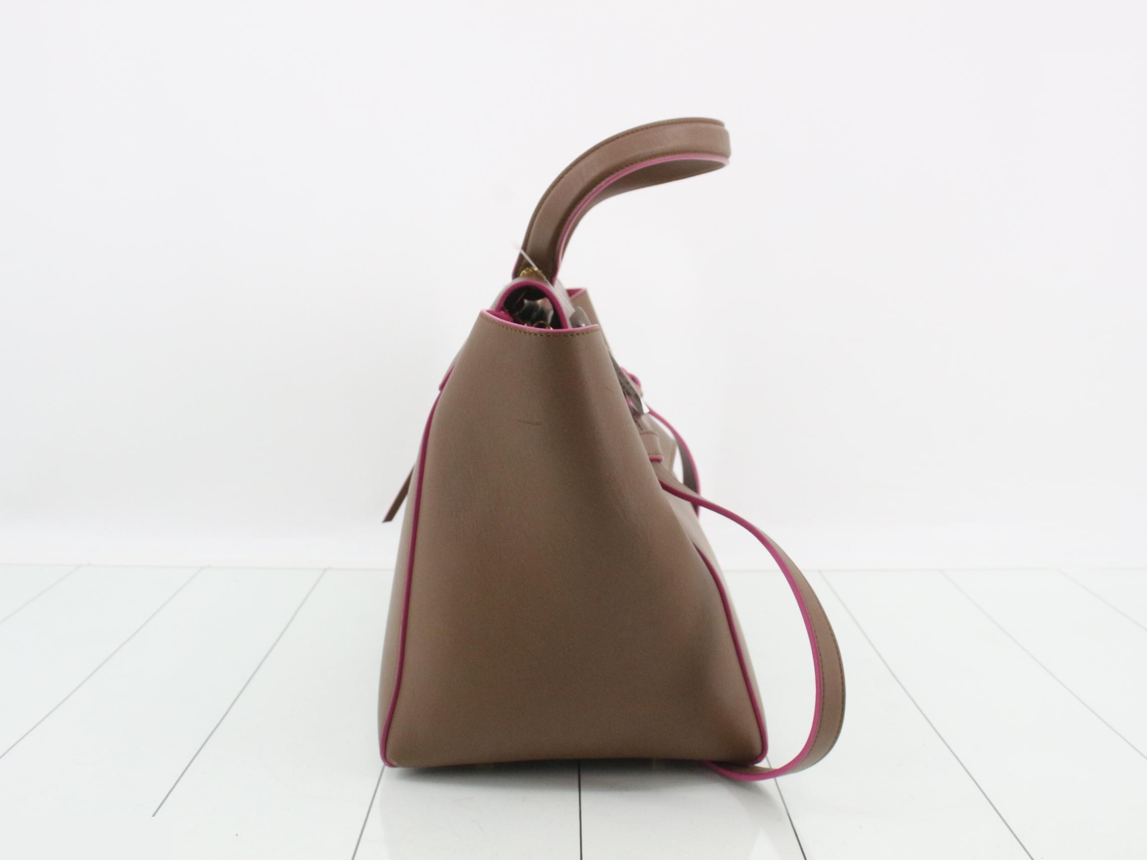 Belt Small Bag, Brown, Purple, Leather — view 4