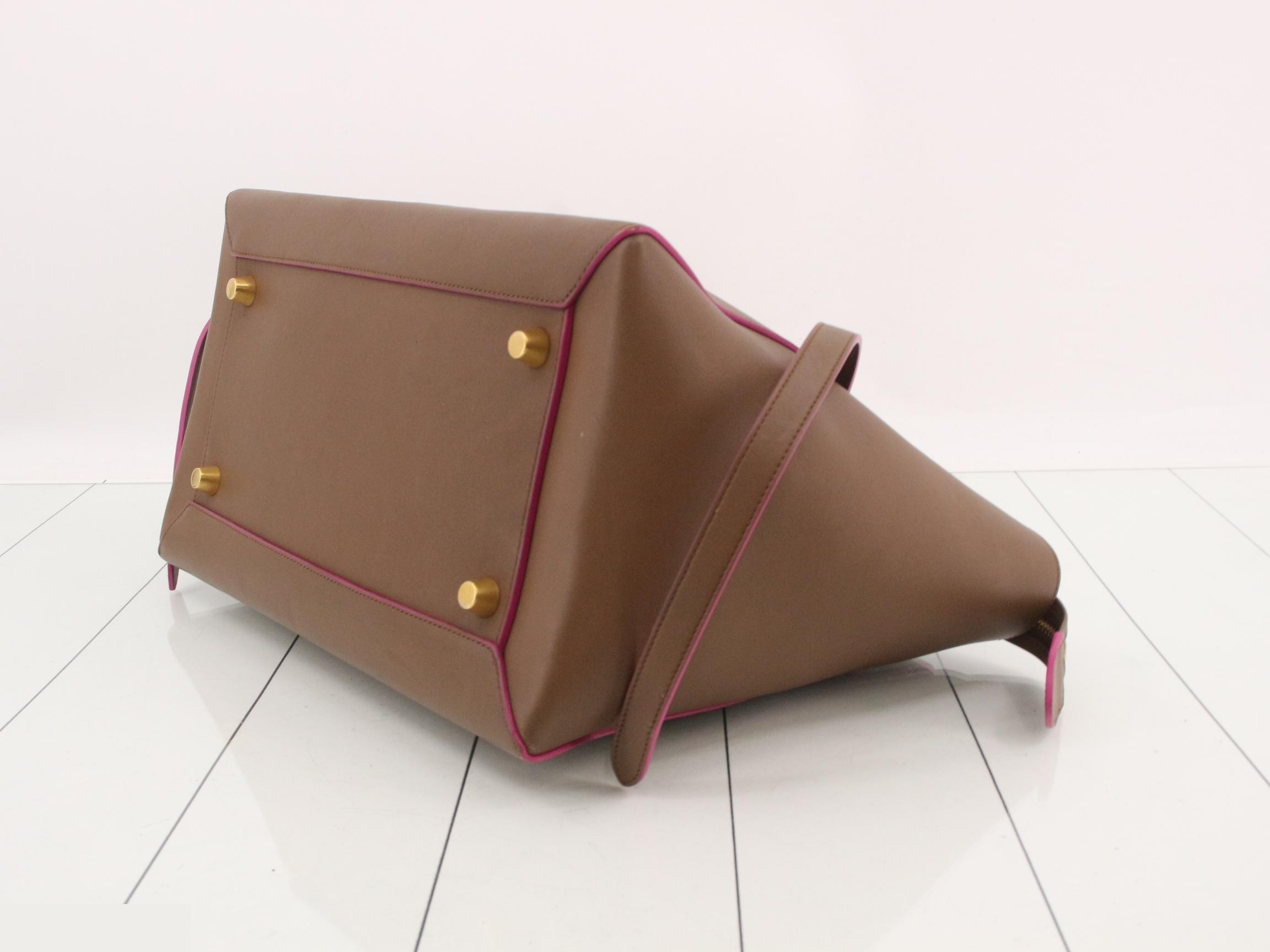 Belt Small Bag, Brown, Purple, Leather — view 6