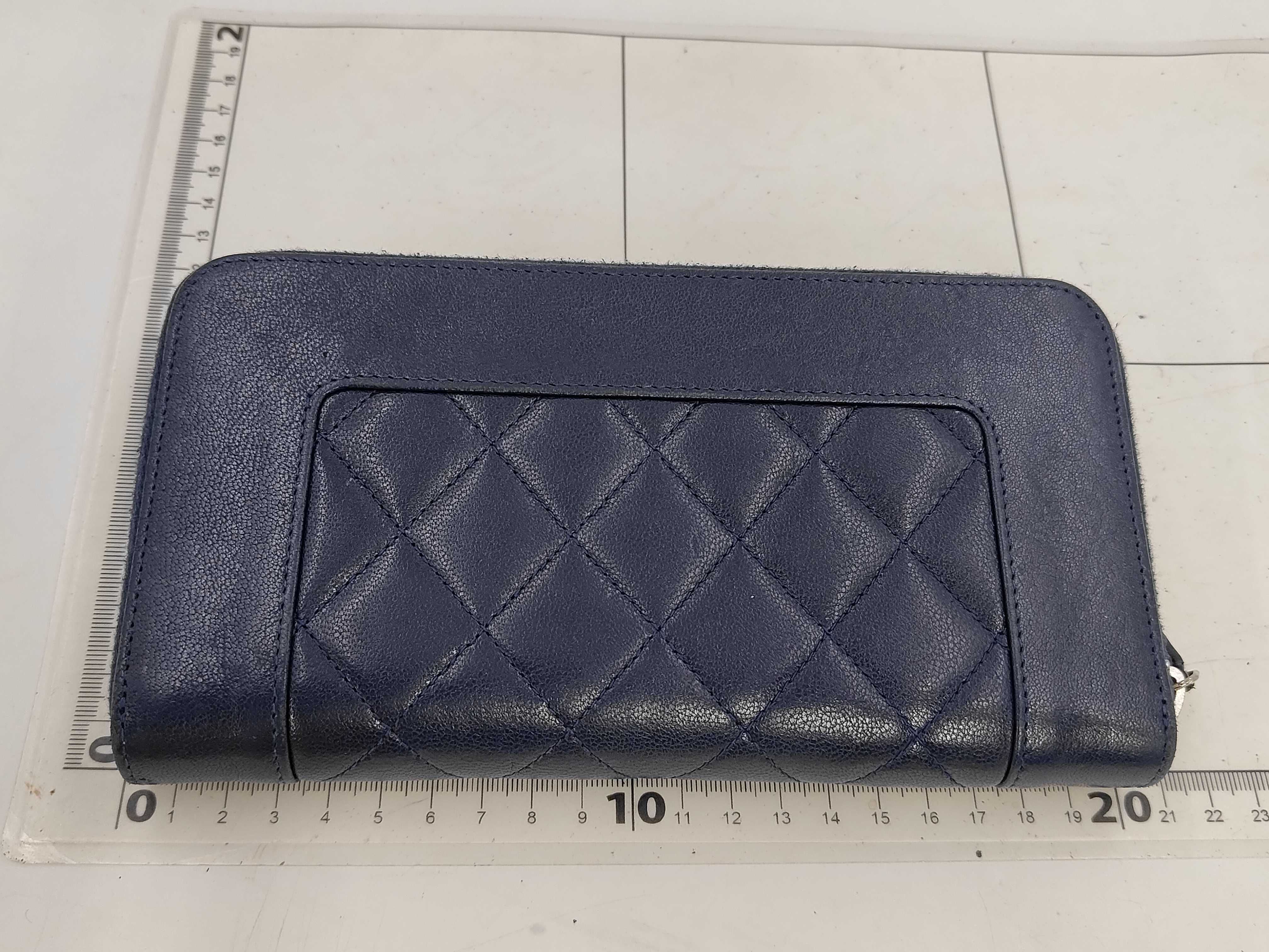 Long Wallet Mademoiselle Round Zipper Navy Wallet — view 2