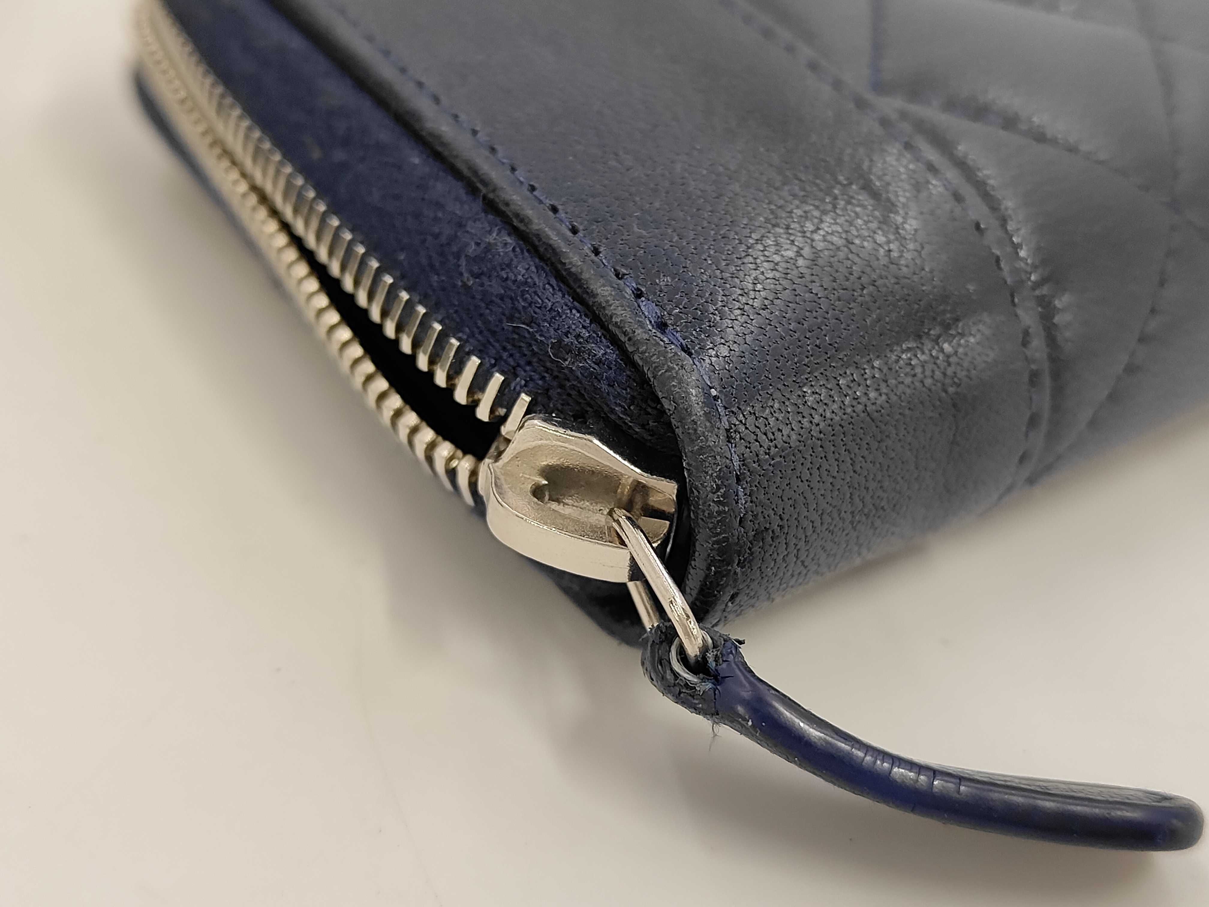 Long Wallet Mademoiselle Round Zipper Navy Wallet — view 8