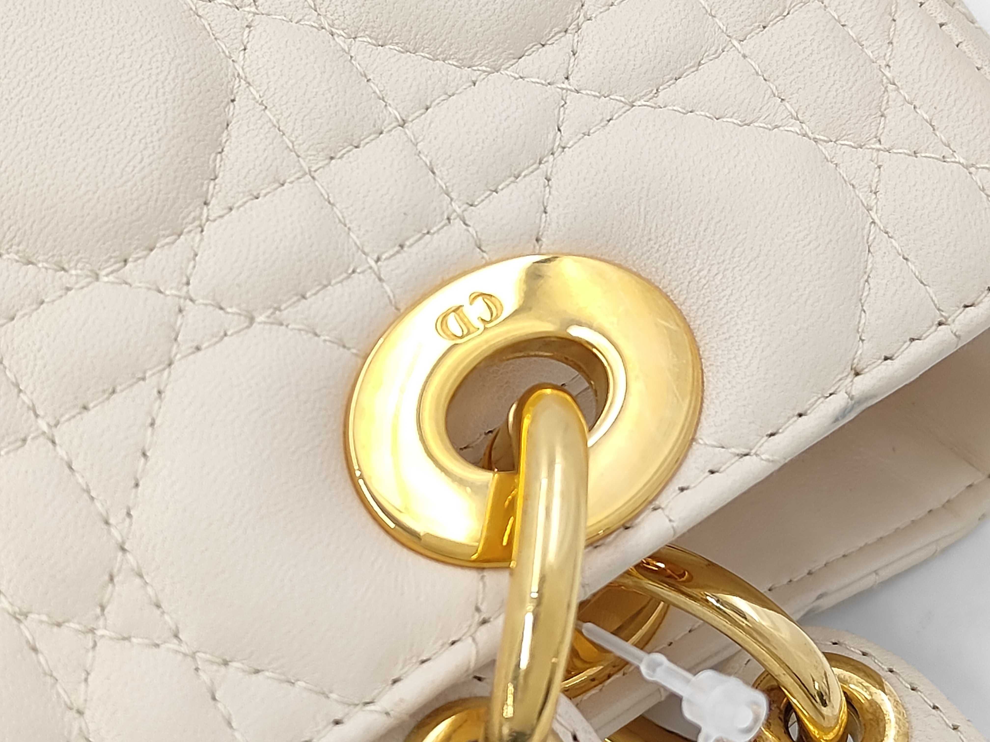 Lady Dior 2-Way Handbag with Gold Hardware — view 7