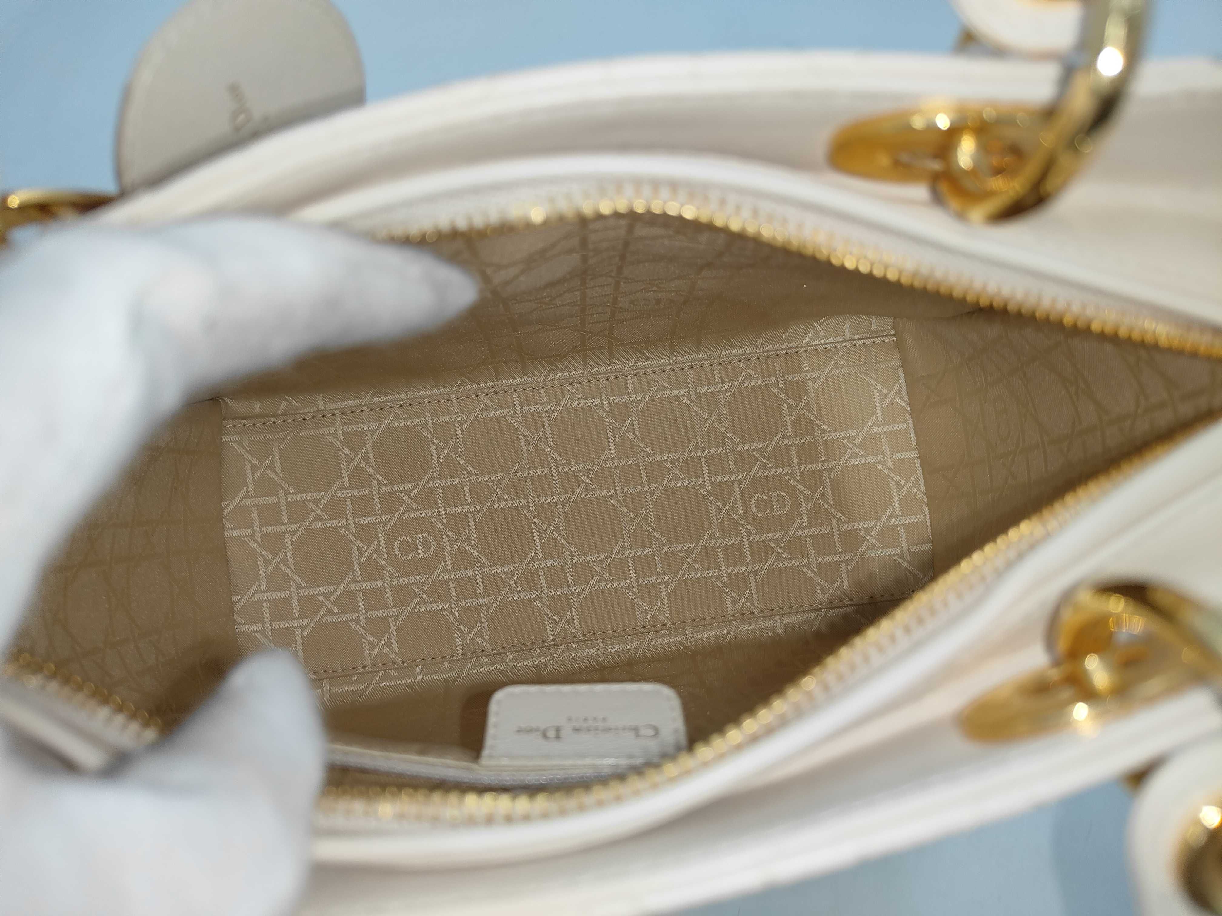 Lady Dior 2-Way Handbag with Gold Hardware — view 9