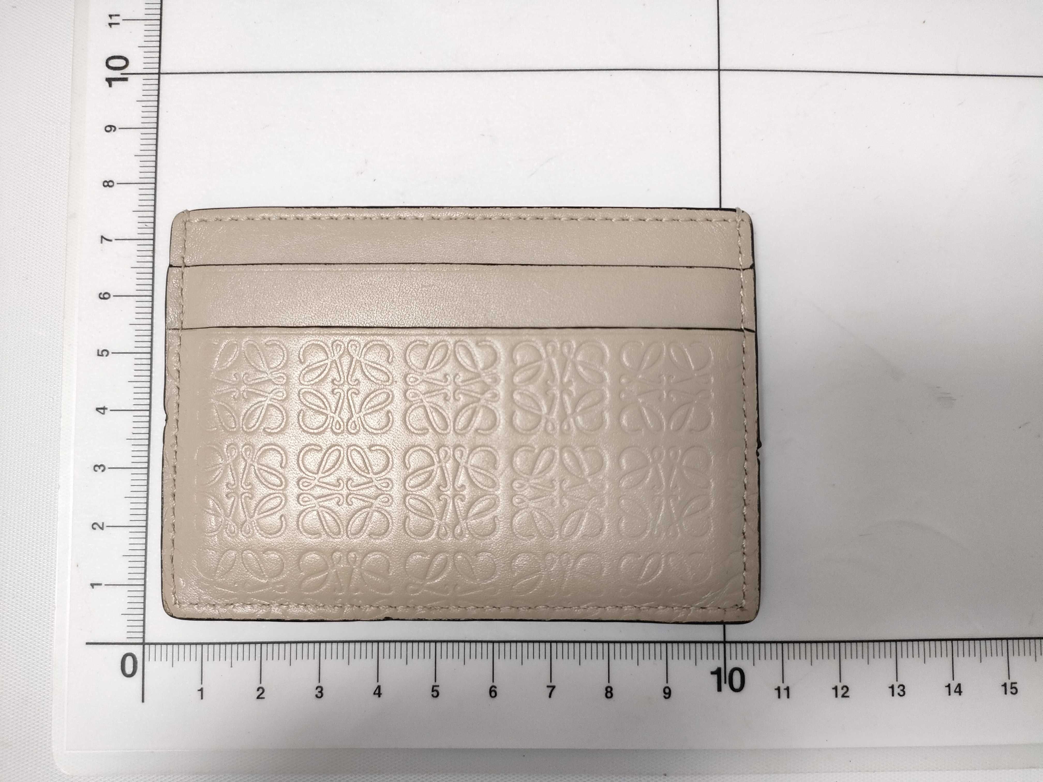 Anagram Card Case, Leather, Beige (Card Case/Pass Case/Business Card Holder) — view 2