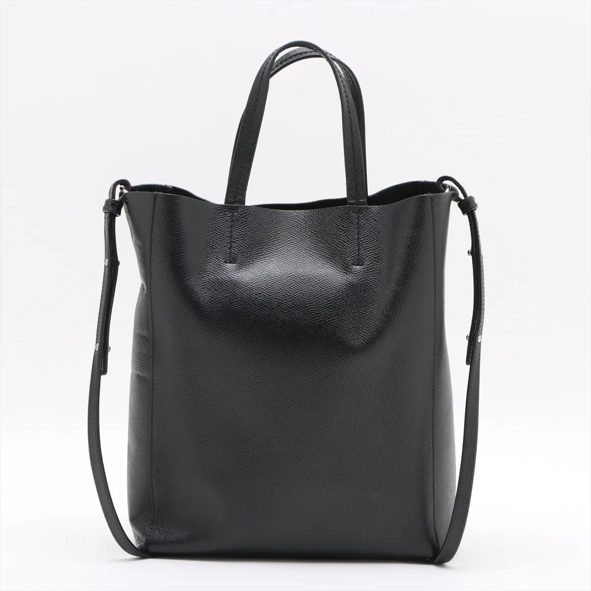 Vertical Cover Leather 2WAY Handbag Black — view 2