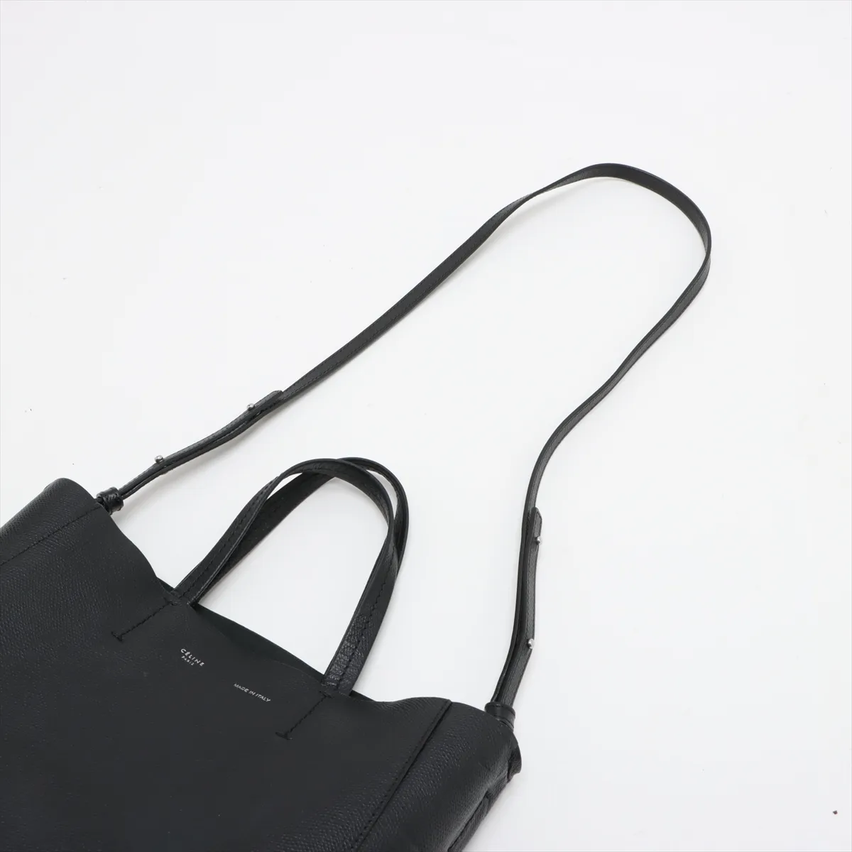 Vertical Cover Leather 2WAY Handbag Black — view 7