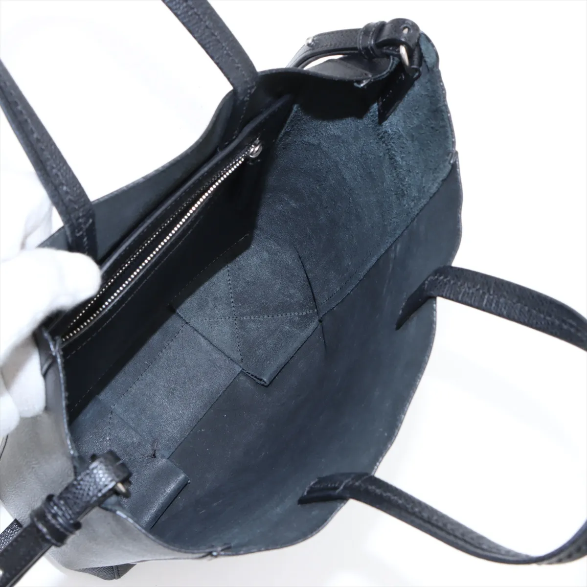 Vertical Cover Leather 2WAY Handbag Black — view 8