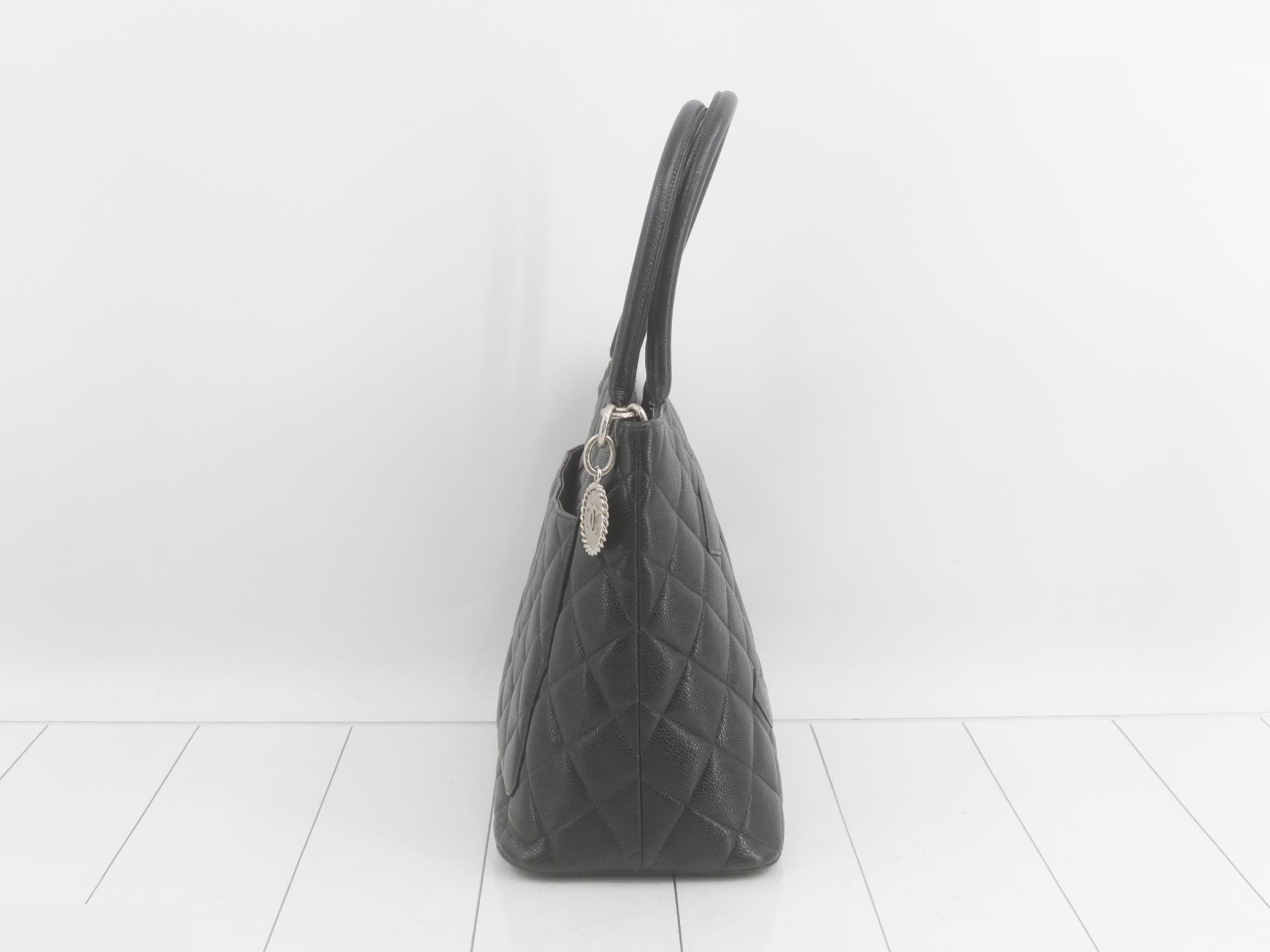 Reissue Tote Bag, Caviar Skin Handbag, Black — view 4