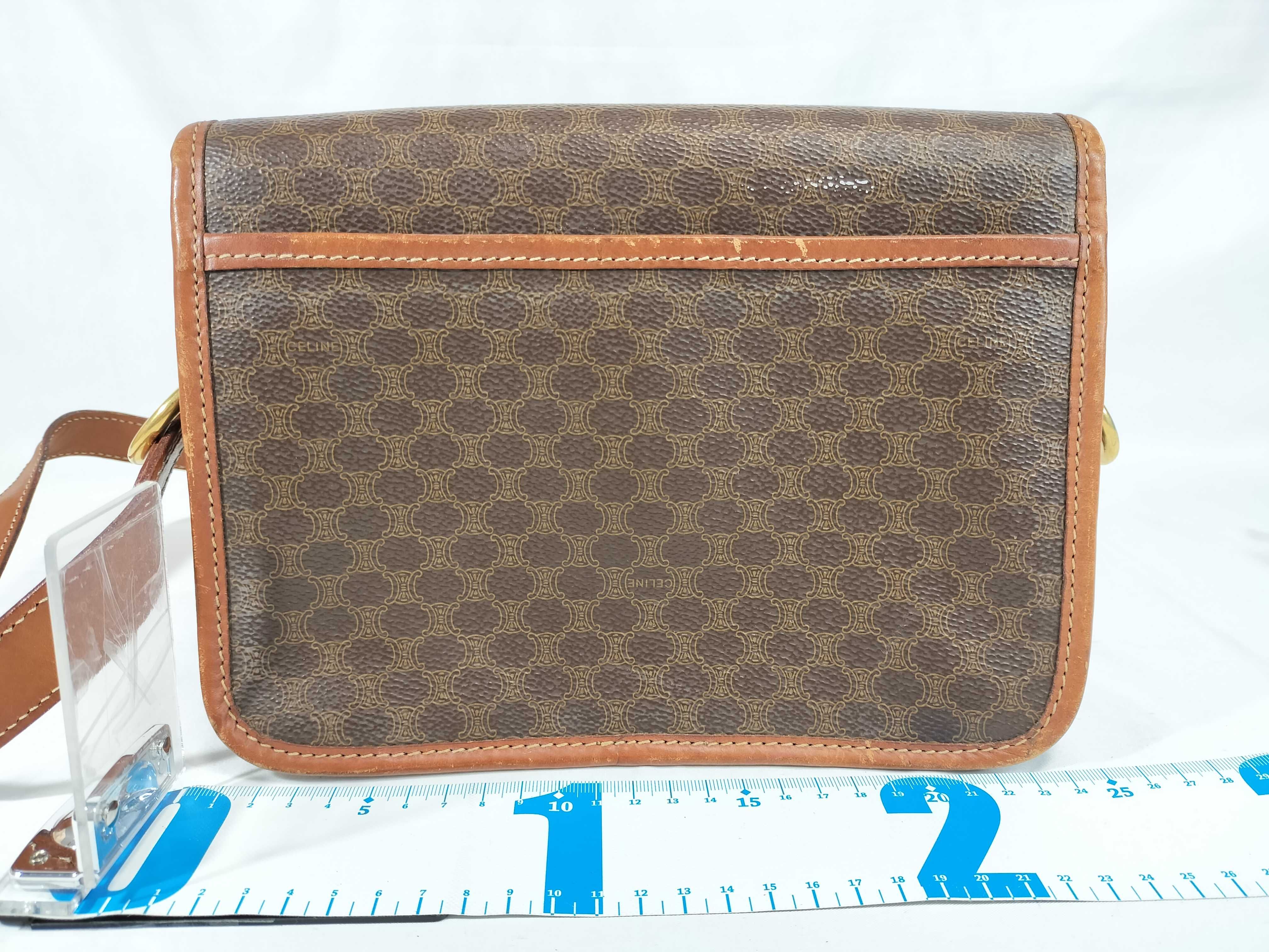 shoulder bag, Macadam pattern, brown shoulder bag — view 2