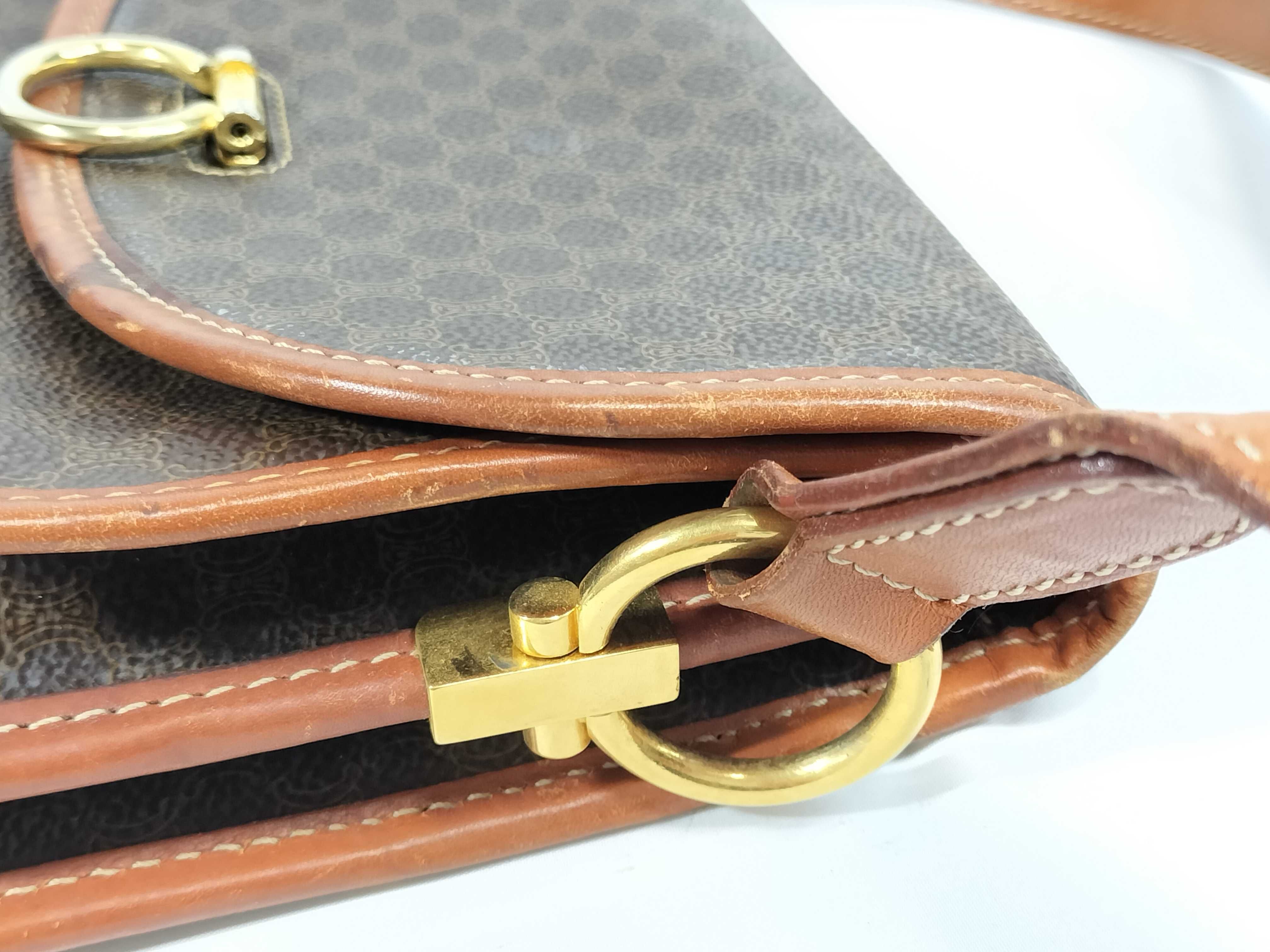 shoulder bag, Macadam pattern, brown shoulder bag — view 5