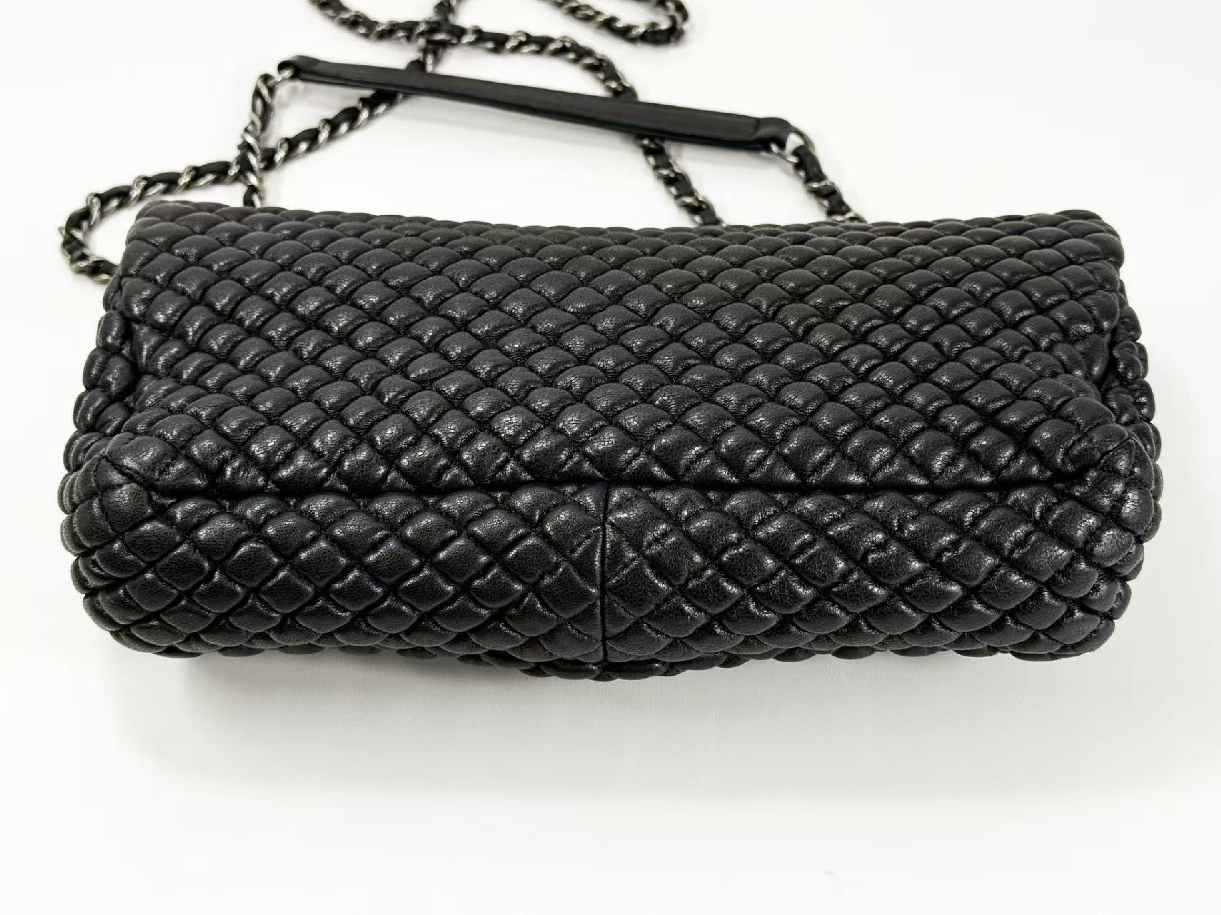 Black Micro Minimato Paris Dallas Double Chain Shoulder Bag, W21/H11/D5cm (approx.), serial number in the 21st range. Vintage silver hardware, includes dust bag and seal. Item number 21432294. Excellent condition (A-AB). — view 12