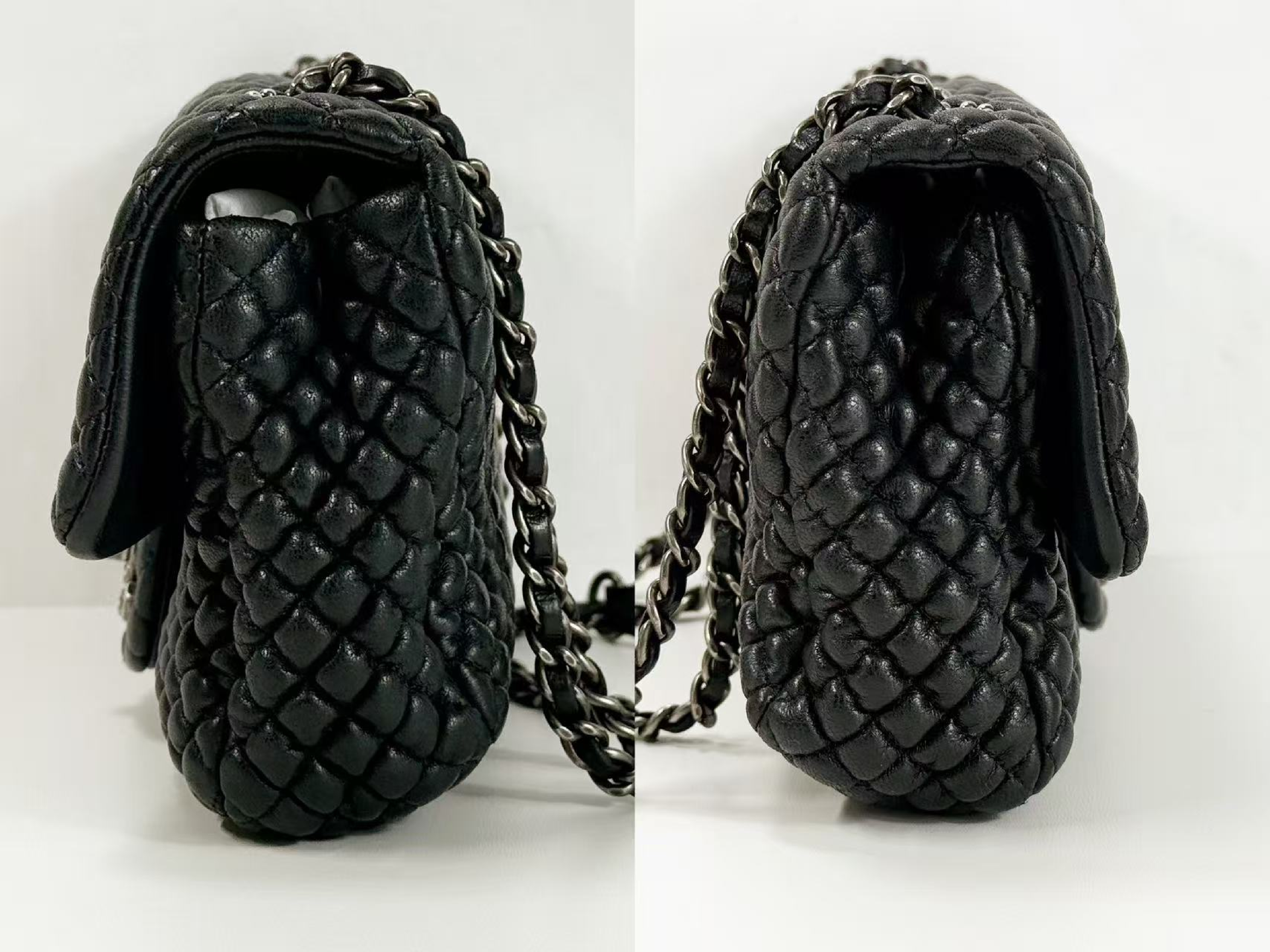 Black Micro Minimato Paris Dallas Double Chain Shoulder Bag, W21/H11/D5cm (approx.), serial number in the 21st range. Vintage silver hardware, includes dust bag and seal. Item number 21432294. Excellent condition (A-AB). — view 13
