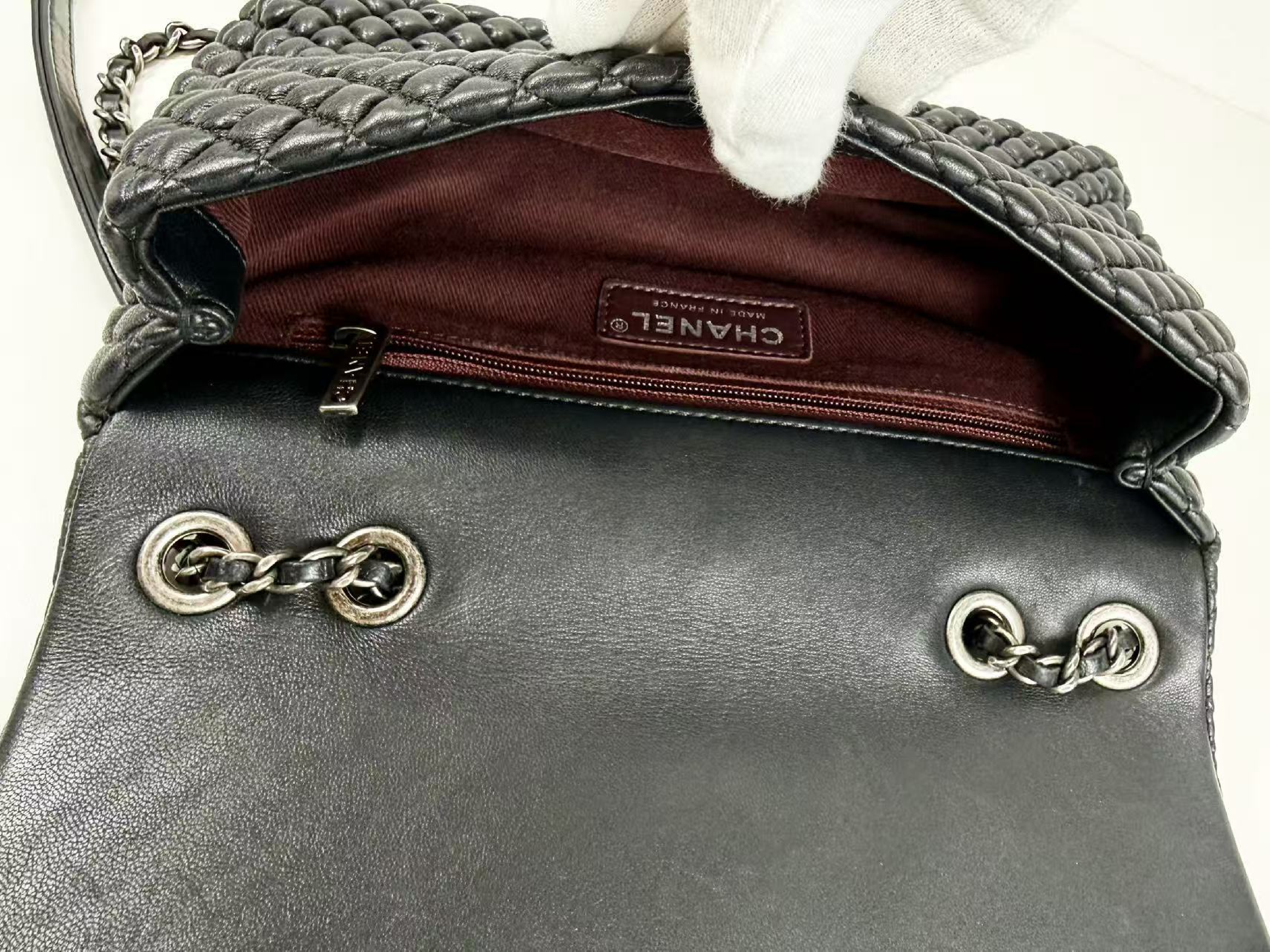 Black Micro Minimato Paris Dallas Double Chain Shoulder Bag, W21/H11/D5cm (approx.), serial number in the 21st range. Vintage silver hardware, includes dust bag and seal. Item number 21432294. Excellent condition (A-AB). — view 15