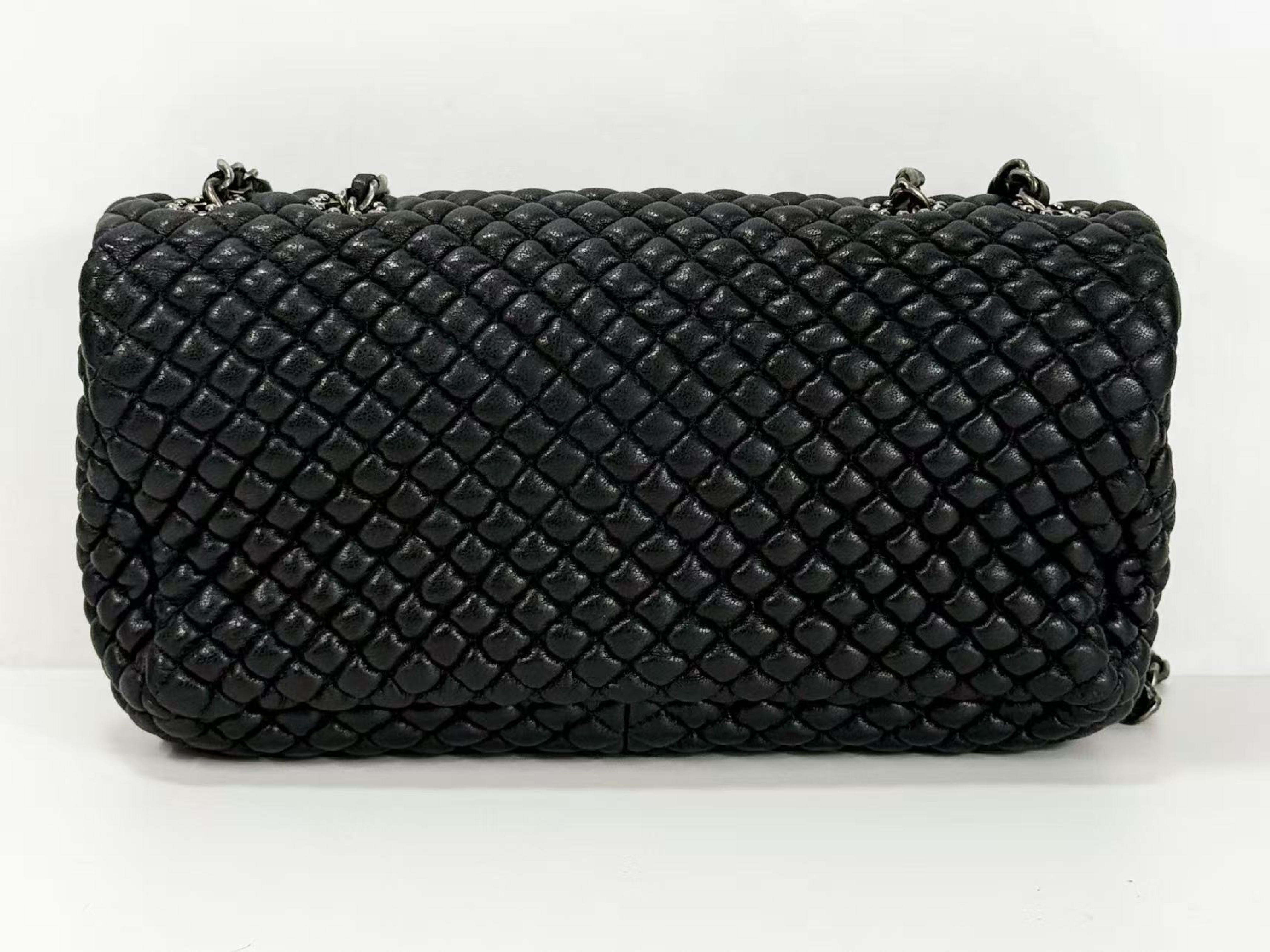 Black Micro Minimato Paris Dallas Double Chain Shoulder Bag, W21/H11/D5cm (approx.), serial number in the 21st range. Vintage silver hardware, includes dust bag and seal. Item number 21432294. Excellent condition (A-AB). — view 4