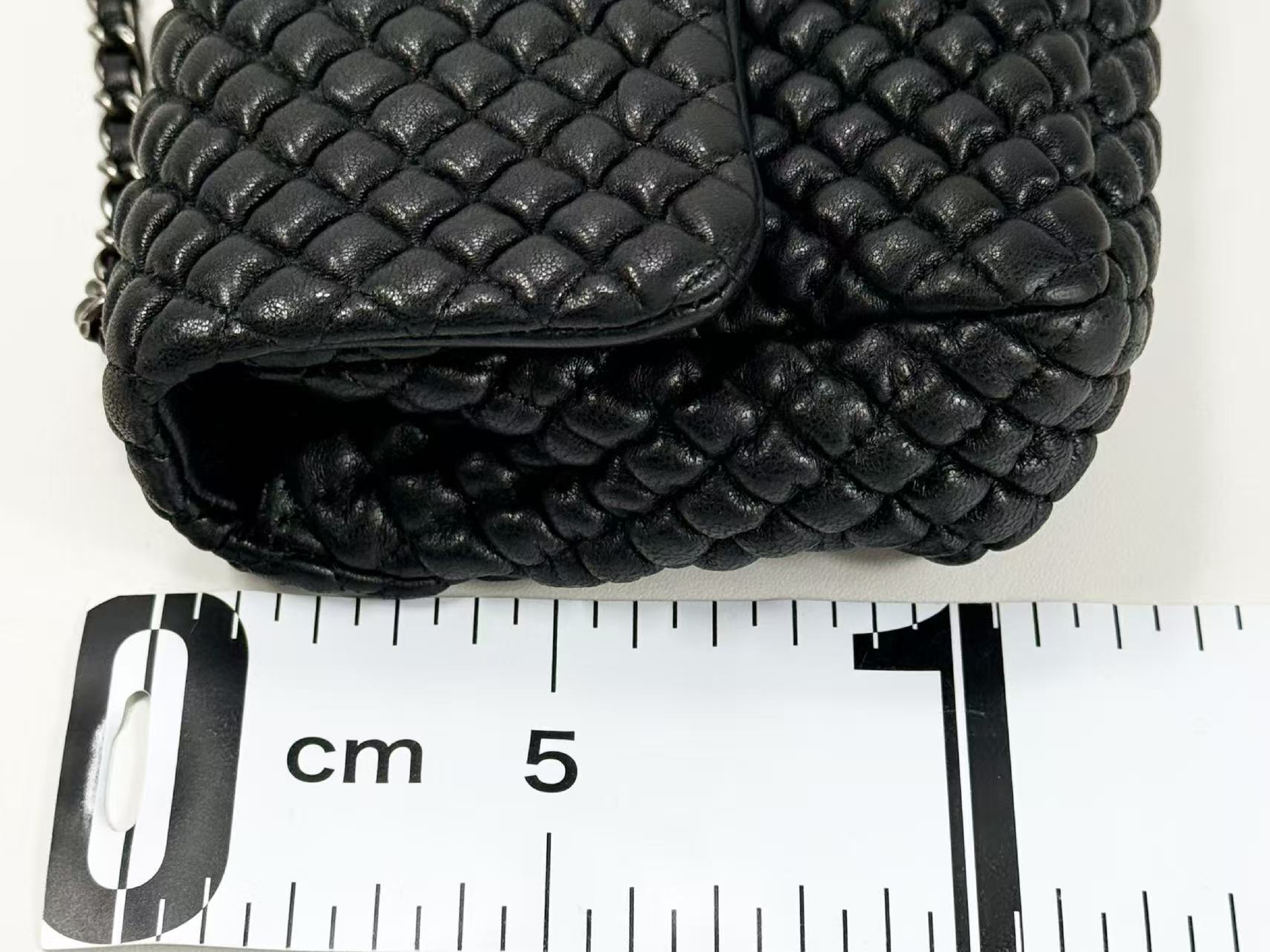 Black Micro Minimato Paris Dallas Double Chain Shoulder Bag, W21/H11/D5cm (approx.), serial number in the 21st range. Vintage silver hardware, includes dust bag and seal. Item number 21432294. Excellent condition (A-AB). — view 5