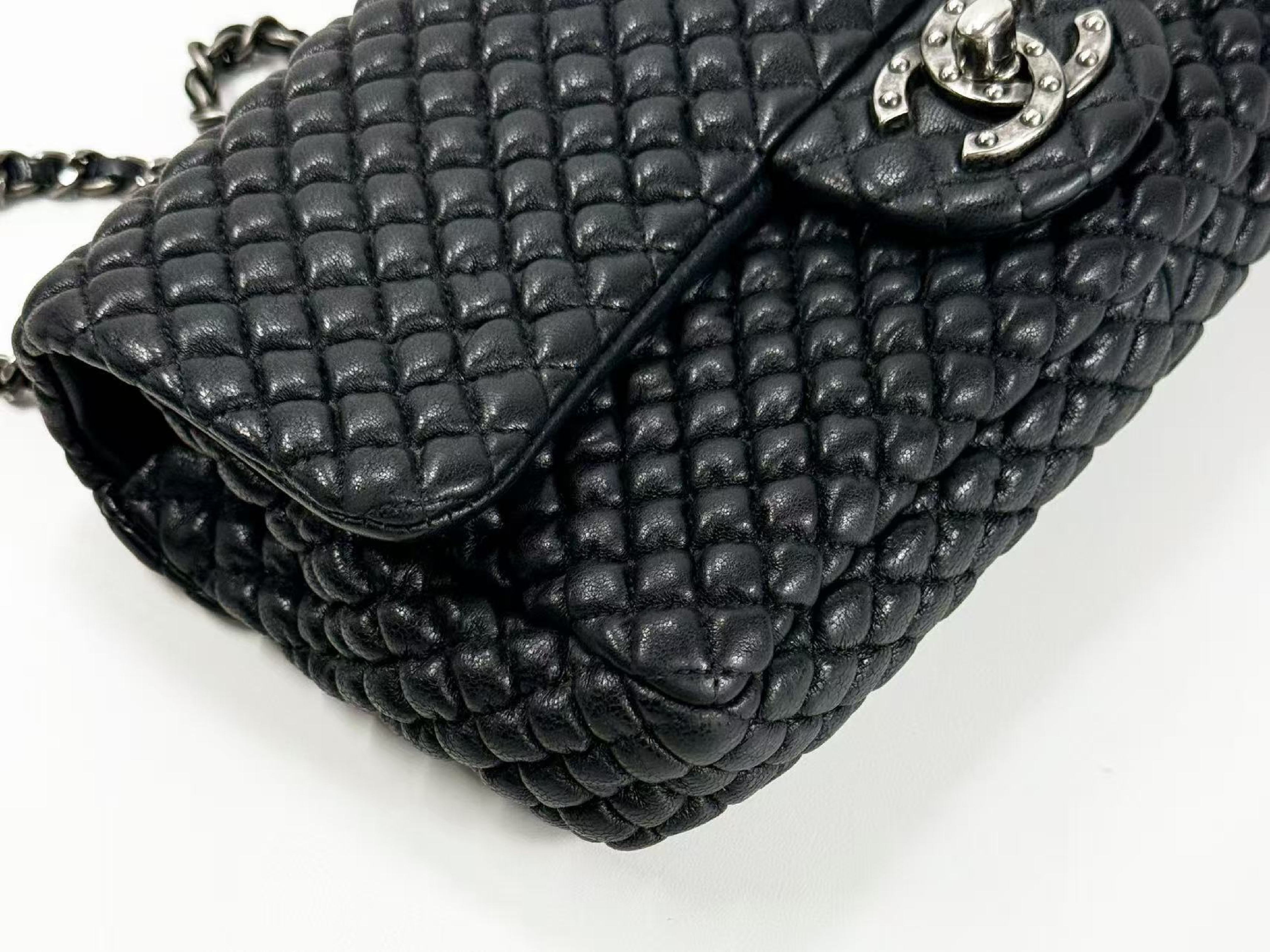 Black Micro Minimato Paris Dallas Double Chain Shoulder Bag, W21/H11/D5cm (approx.), serial number in the 21st range. Vintage silver hardware, includes dust bag and seal. Item number 21432294. Excellent condition (A-AB). — view 10