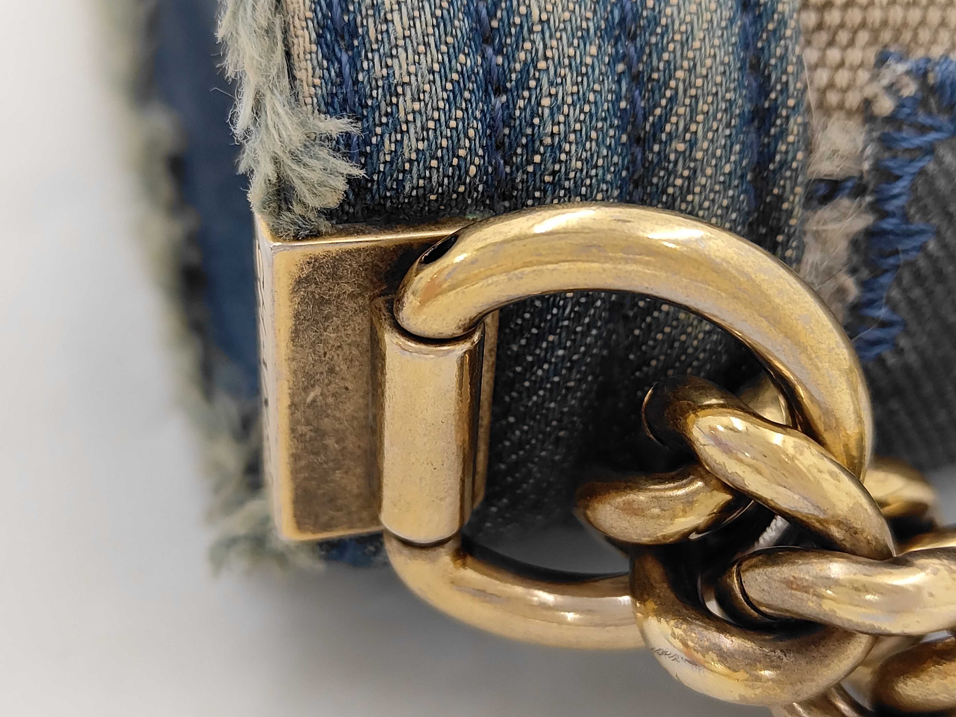 Boy Chanel Denim Blue Gold Shoulder Bag — view 7