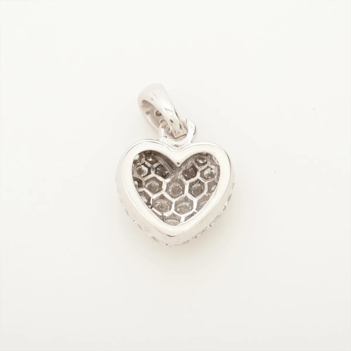 Heart Pave Diamond Necklace Top 750(WG) 2.1g 171455 — view 2