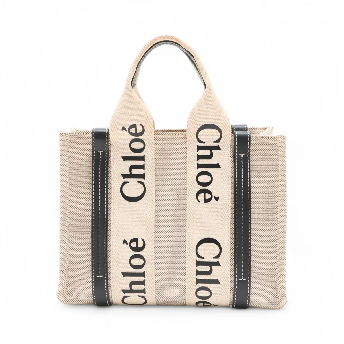 Woody Small Canvas x Leather Handbag Beige x Brown — view 2