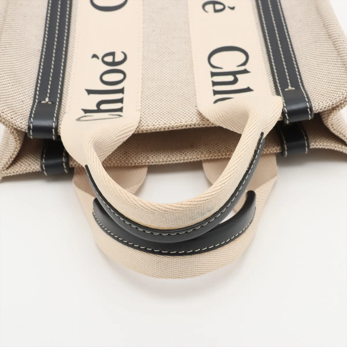 Woody Small Canvas x Leather Handbag Beige x Brown — view 5