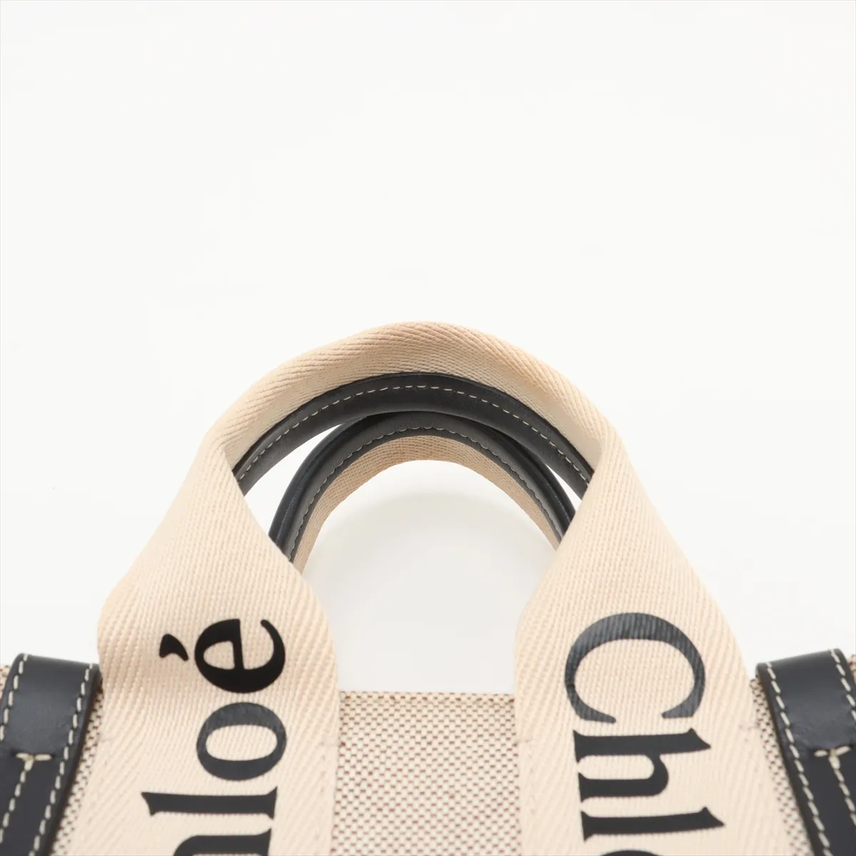 Woody Small Canvas x Leather Handbag Beige x Brown — view 6