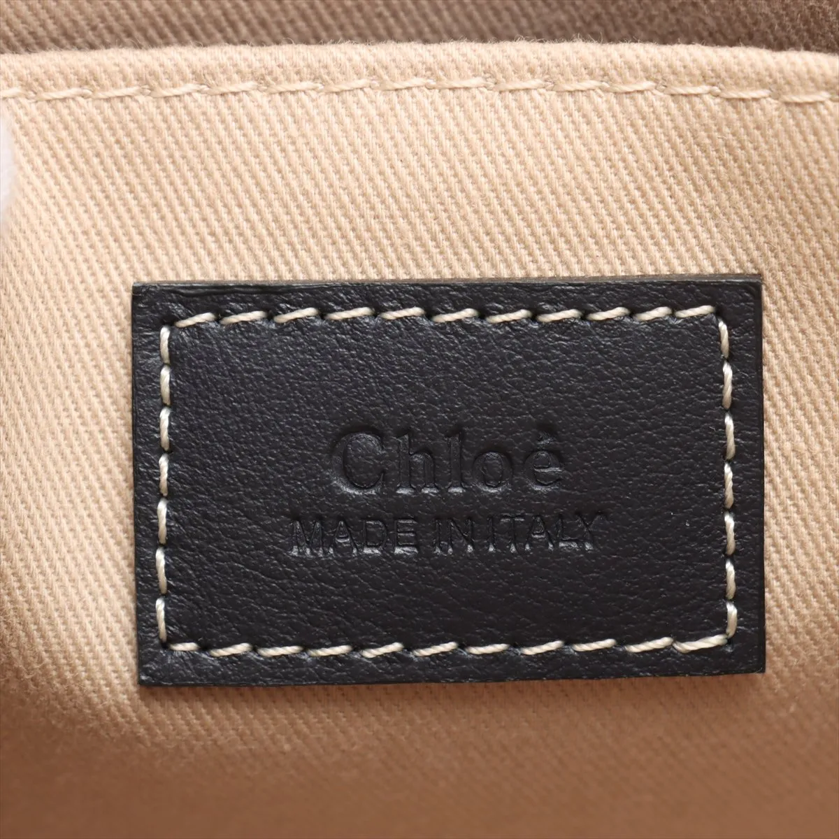 Woody Small Canvas x Leather Handbag Beige x Brown — view 9
