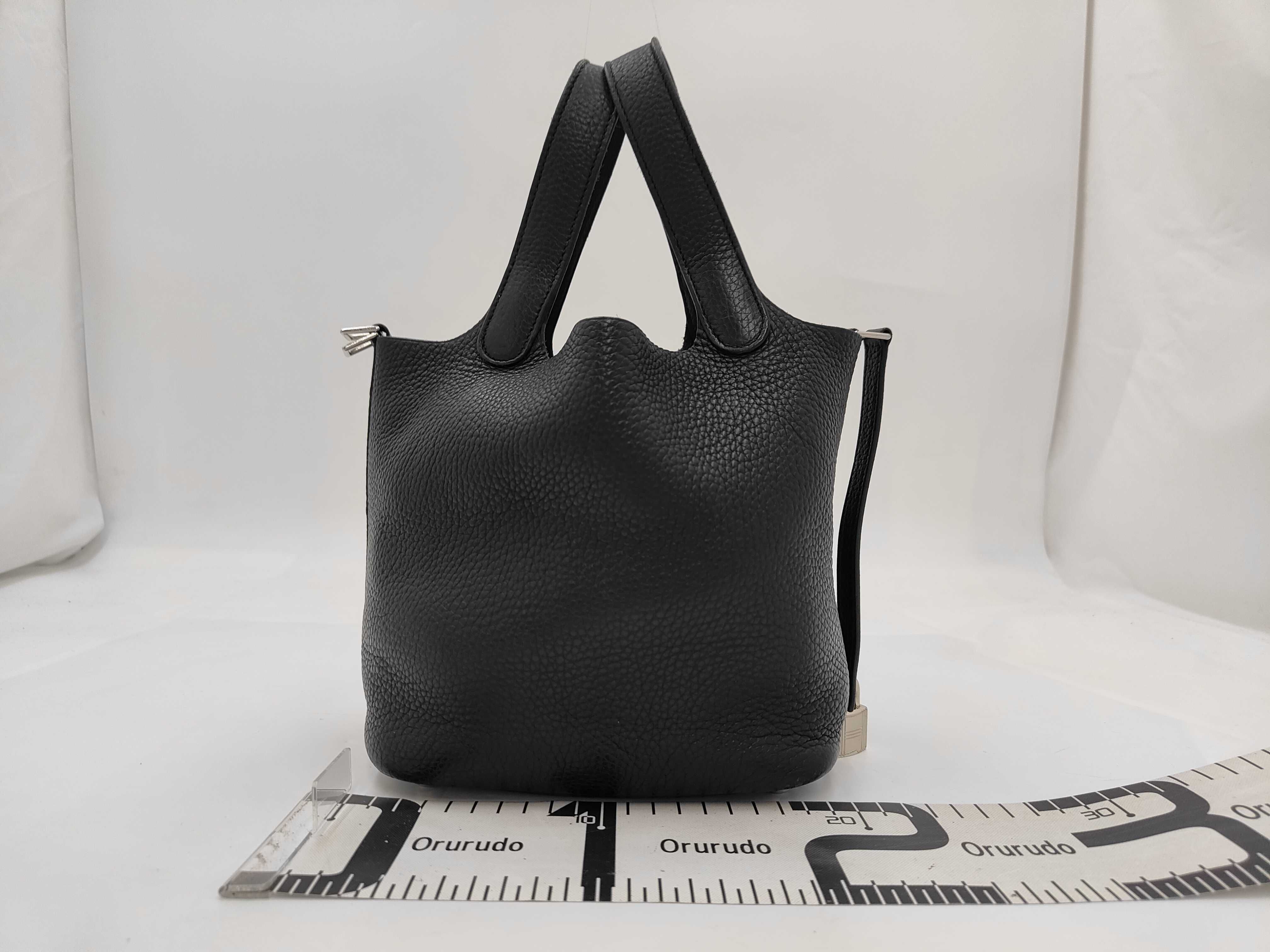 Picotin Lock PM Leather Handbag, Black — view 2
