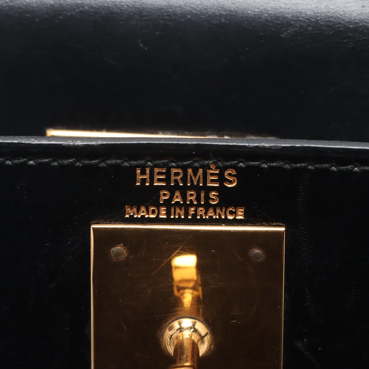 [Individually wrapped] Hermes Kelly 28 Serie Box Calf Black Gold Hardware Q:1987 — view 11