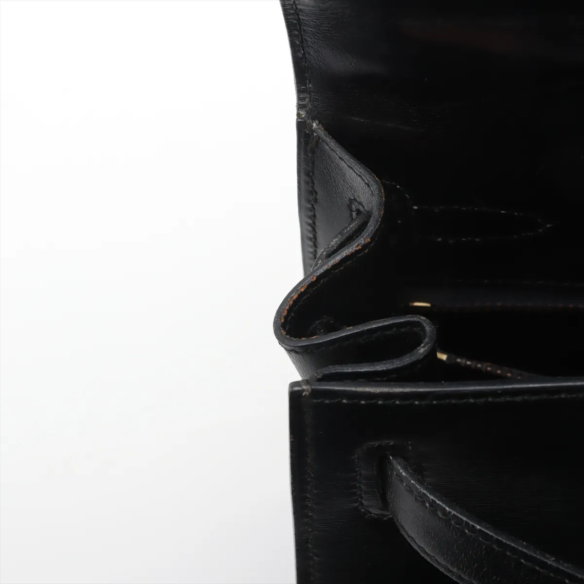 [Individually wrapped] Hermes Kelly 28 Serie Box Calf Black Gold Hardware Q:1987 — view 13