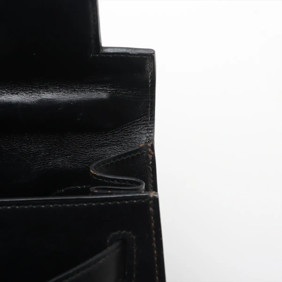 [Individually wrapped] Hermes Kelly 28 Serie Box Calf Black Gold Hardware Q:1987 — view 14