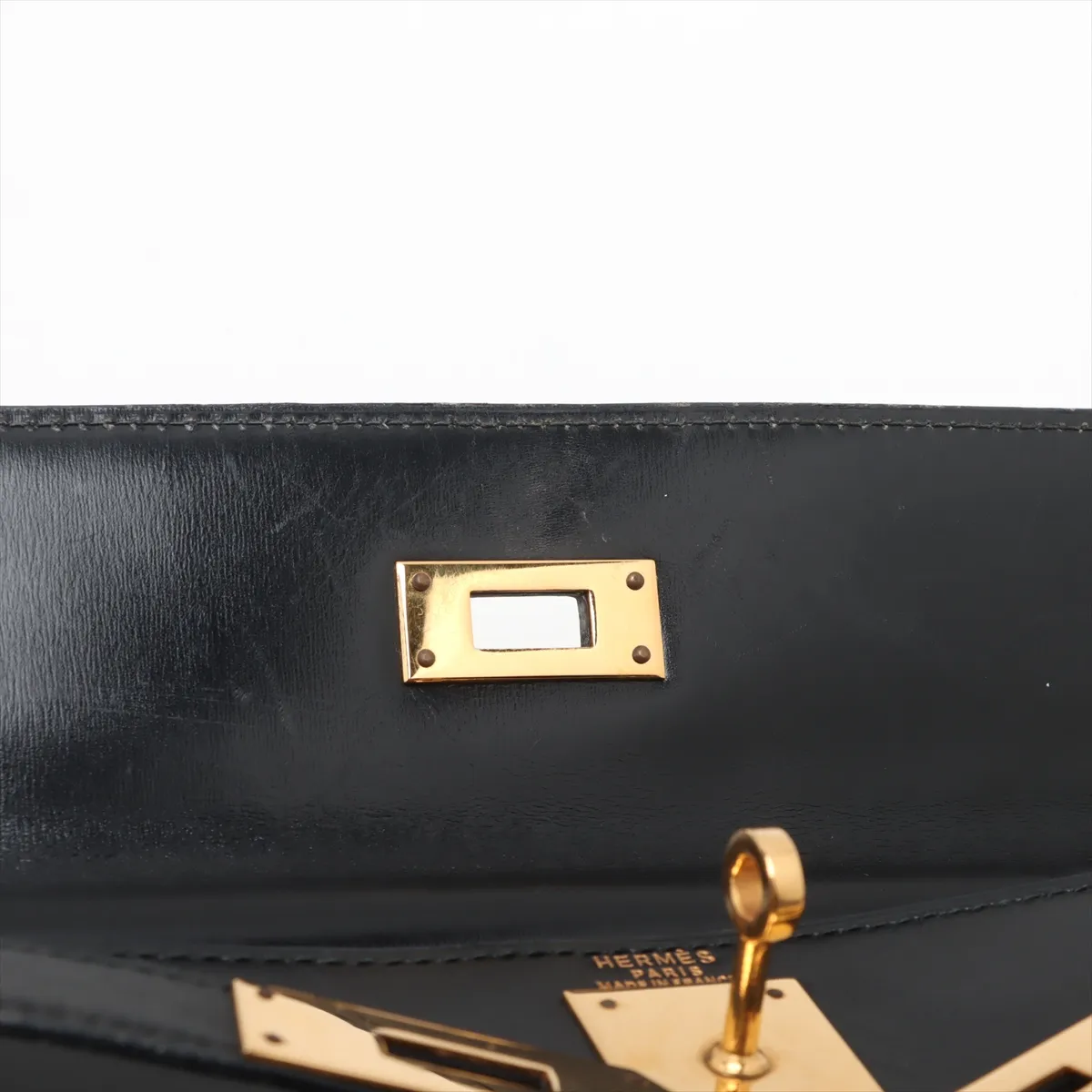 [Individually wrapped] Hermes Kelly 28 Serie Box Calf Black Gold Hardware Q:1987 — view 15