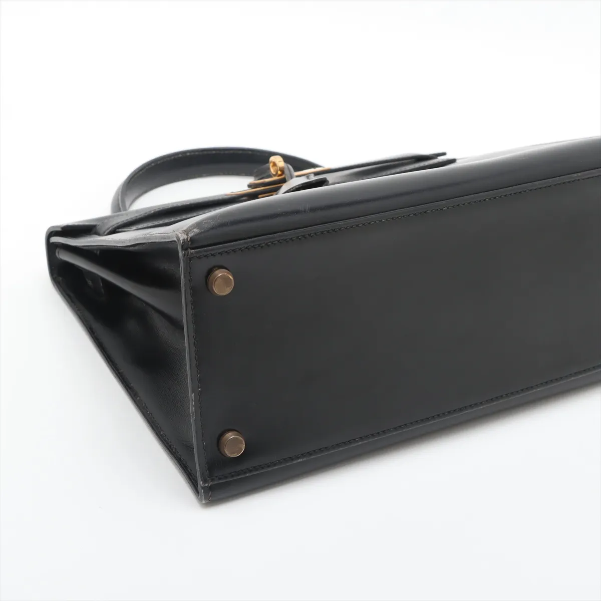 [Individually wrapped] Hermes Kelly 28 Serie Box Calf Black Gold Hardware Q:1987 — view 4