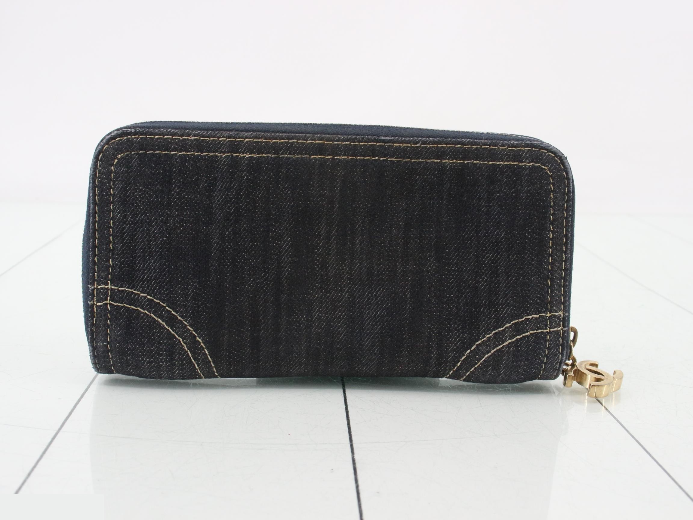 Denim round zipper wallet — view 2