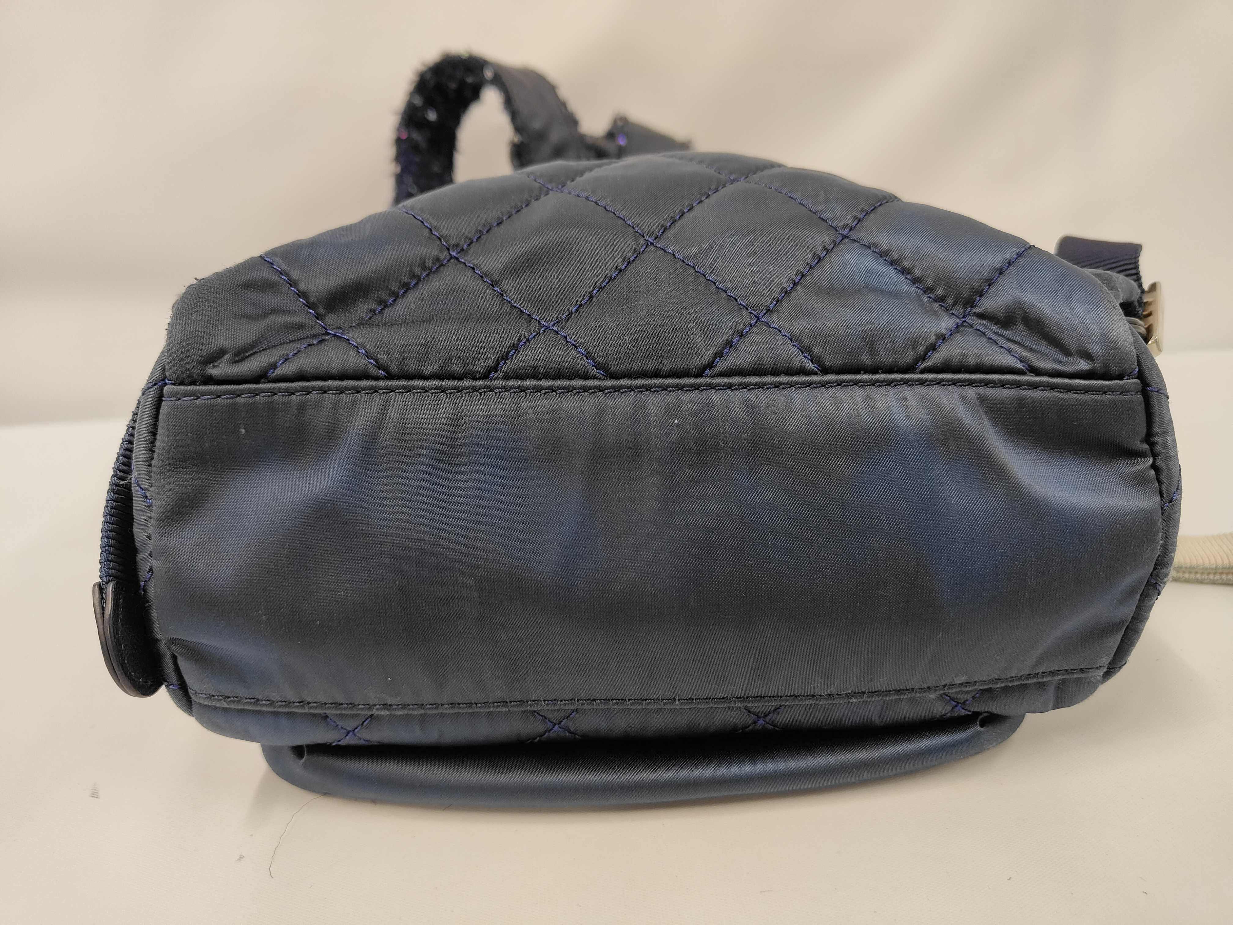 Nylon/Tweed Sequin Coco Mark Backpack — view 3
