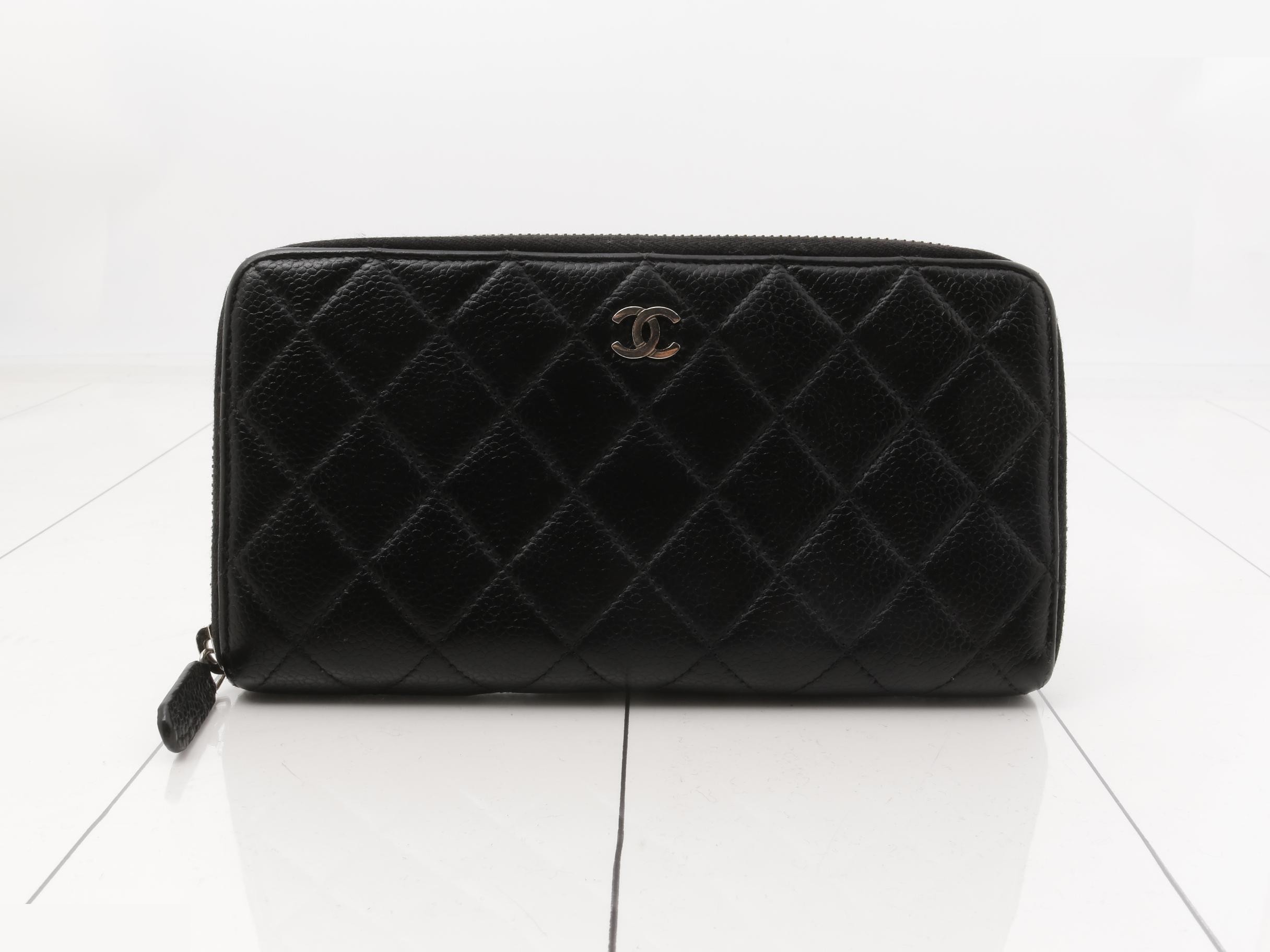Caviar Skin Long Zip Wallet