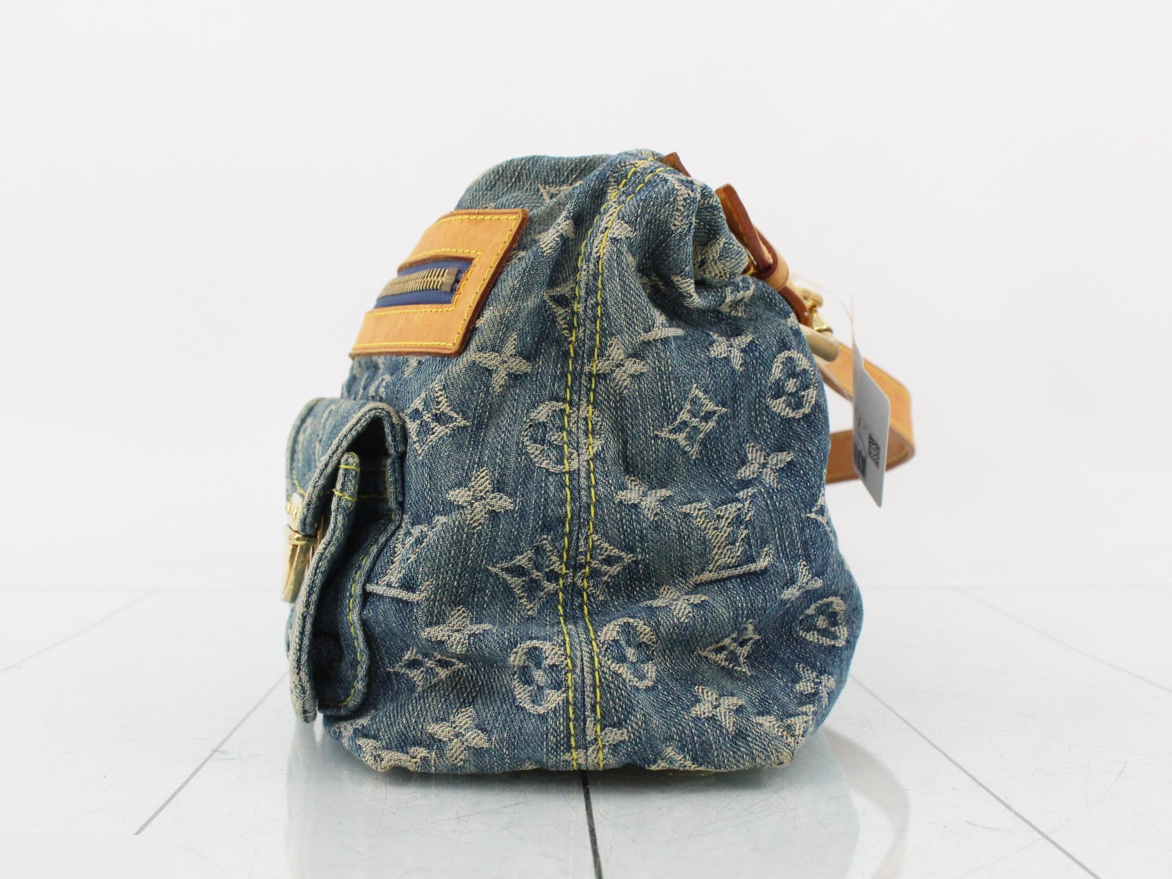Monogram Denim Baggy PM Blue Shoulder Bag — view 3