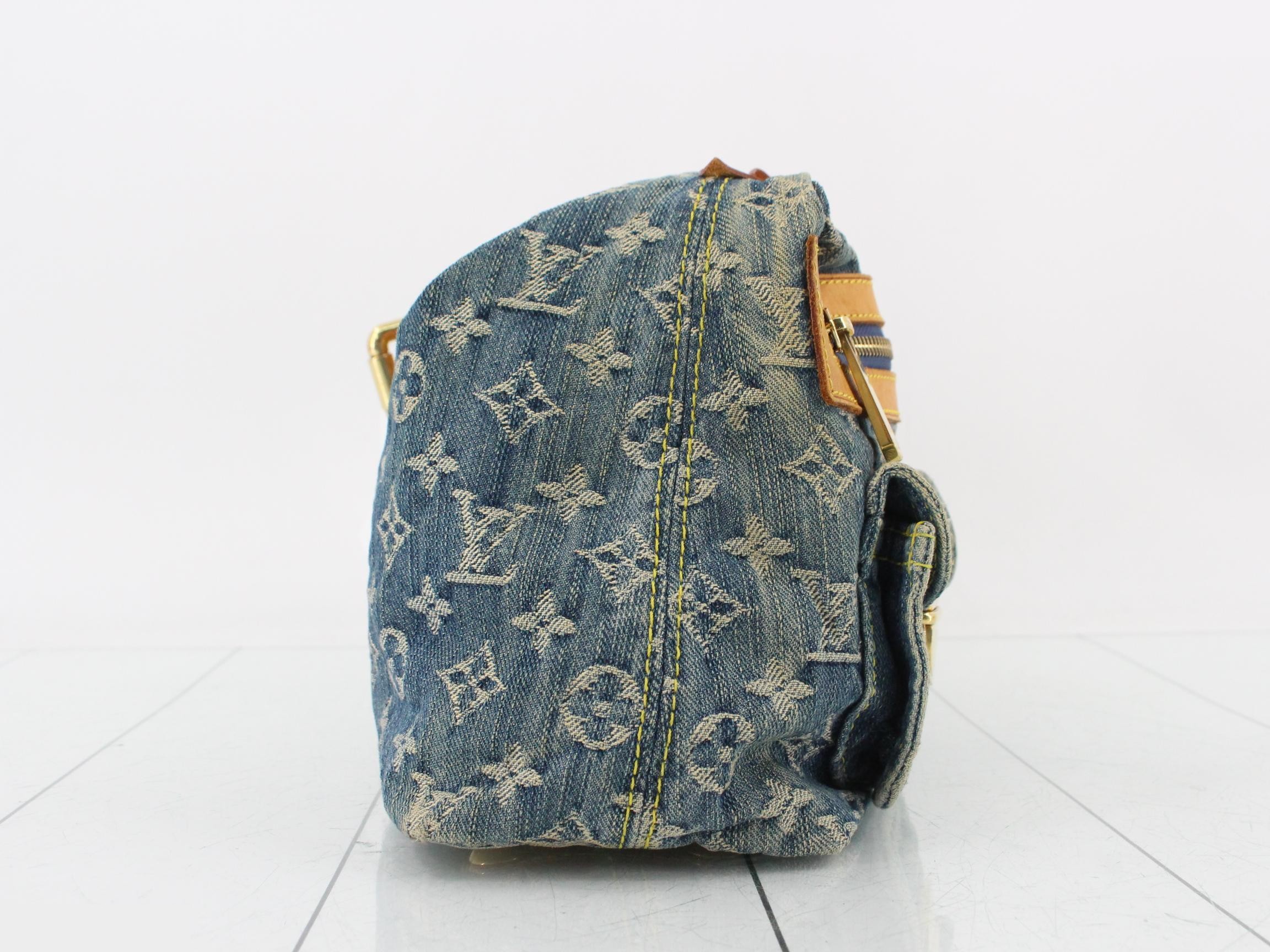 Monogram Denim Baggy PM Blue Shoulder Bag — view 4