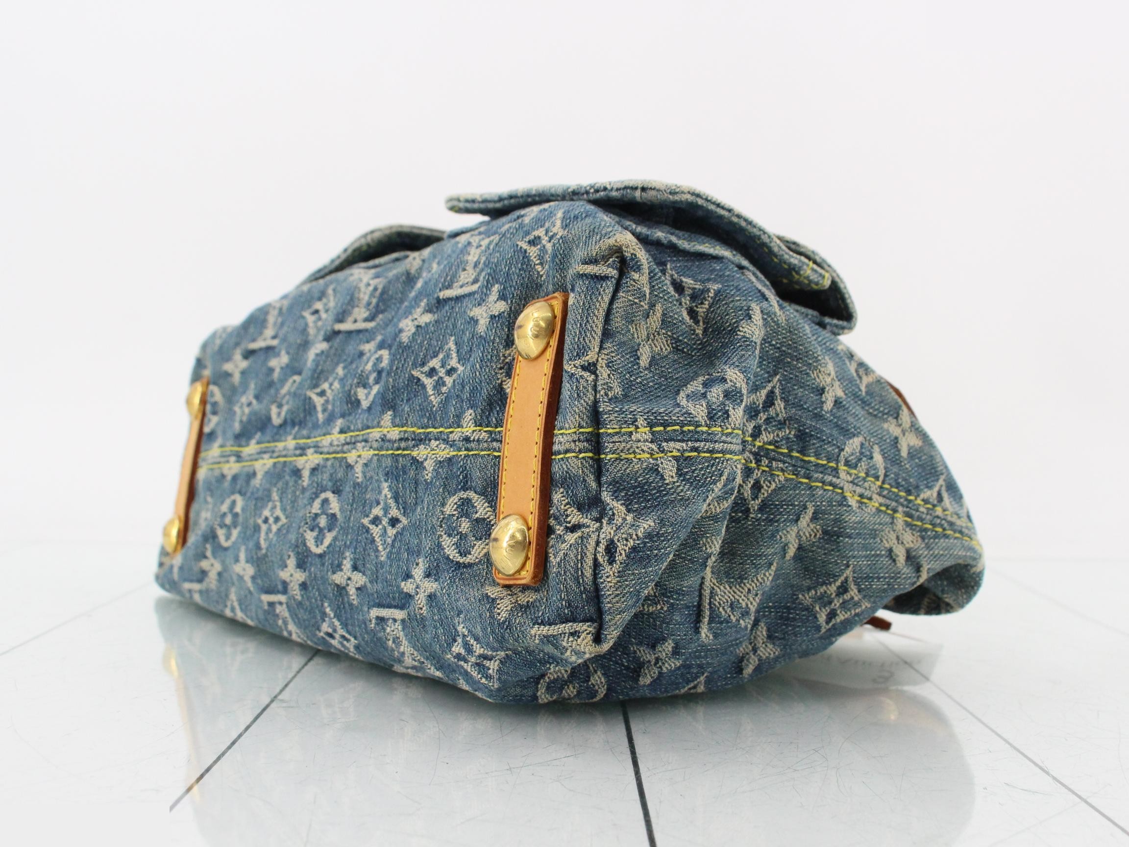 Monogram Denim Baggy PM Blue Shoulder Bag — view 6