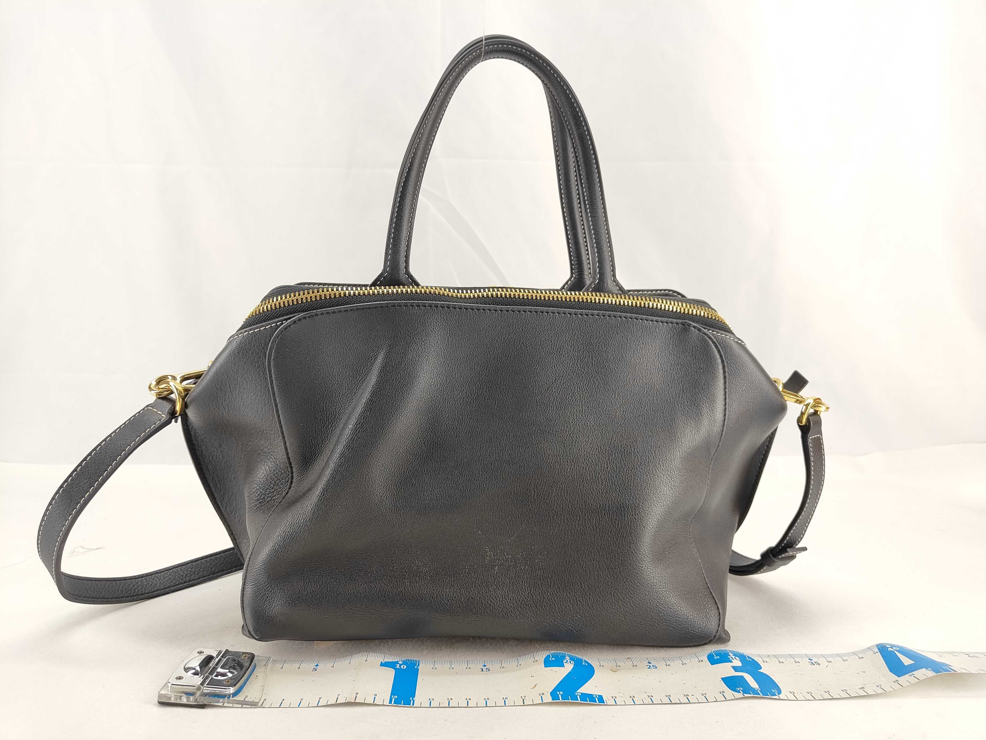 Amazona 28 Leather Handbag, Black Boston Bag — view 2